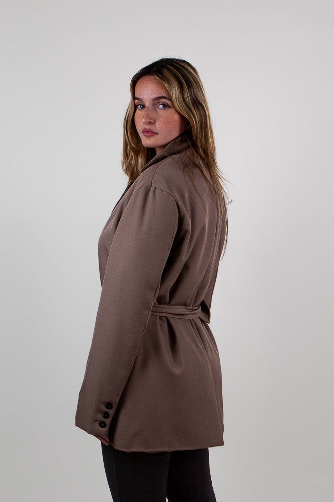 BLAZER MI-LONG Á CEINTURE
