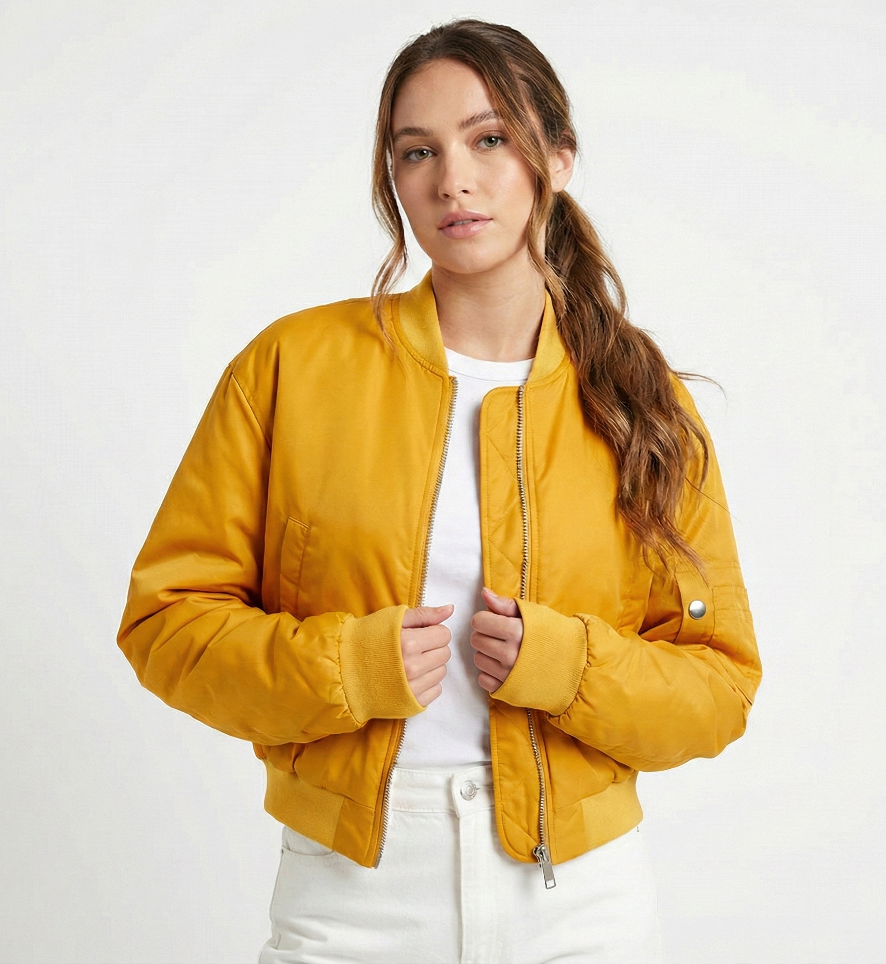 Manteau Bomber Jaune Antartex Homme Taille L – Doudoune Zippée, état Excellent