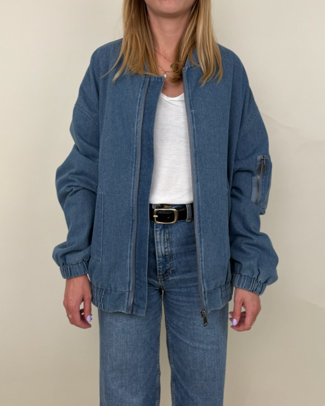 DENIM BOMBER JACKET