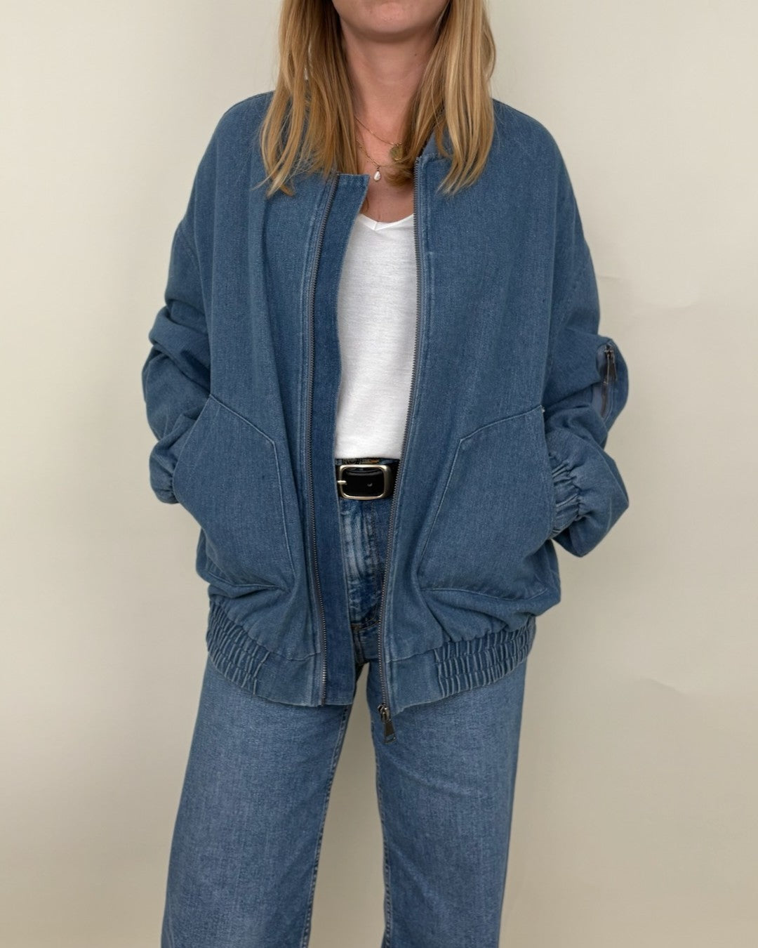 DENIM BOMBER JACKET