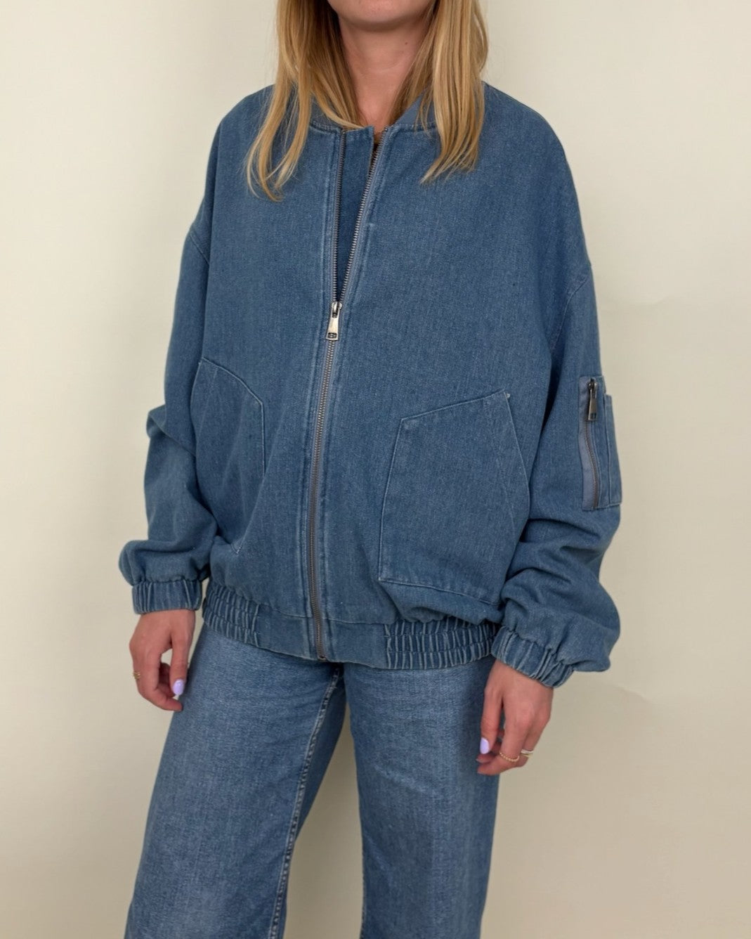 DENIM BOMBER JACKET