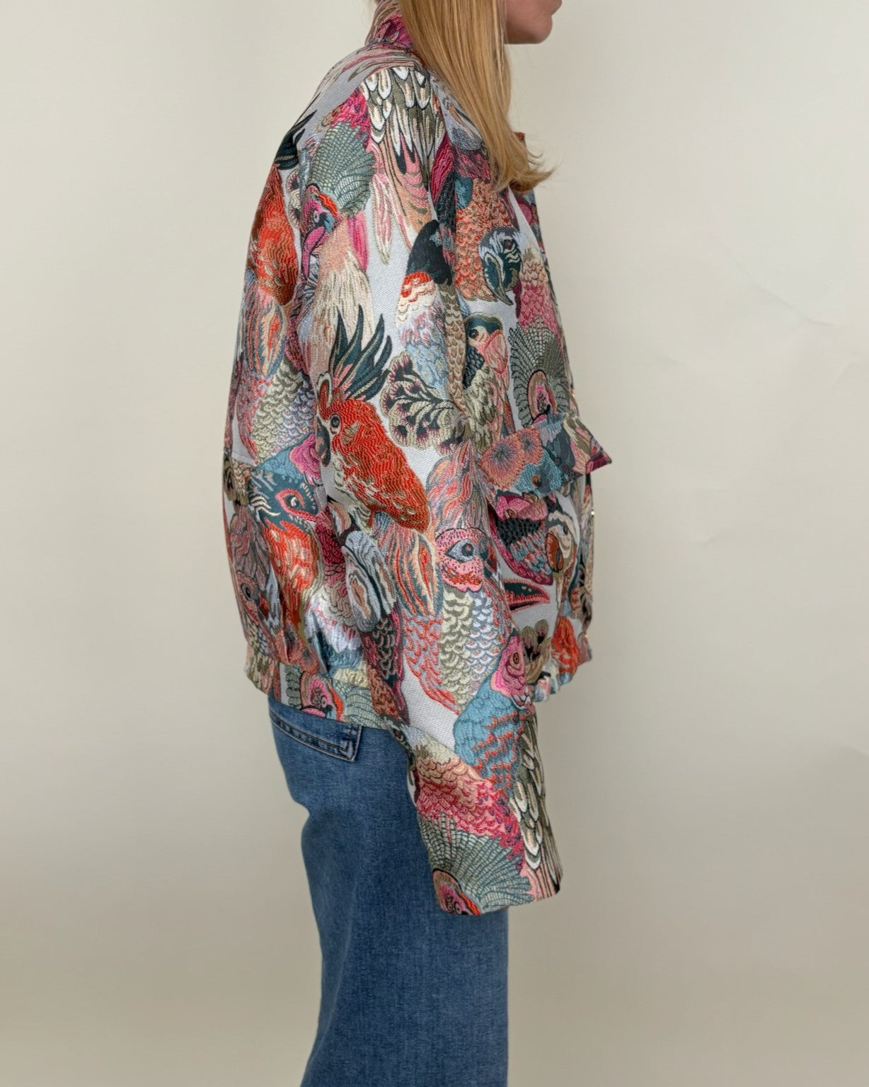 BLOUSON À MOTIF JACQUARD MÉTALLISÉ