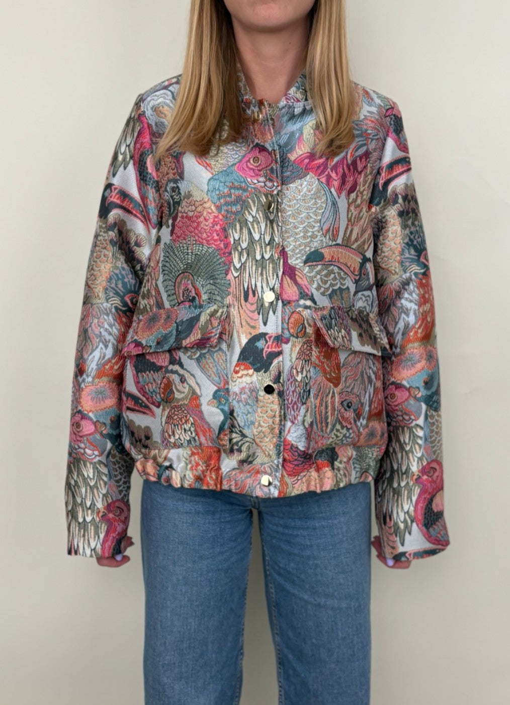 BLOUSON À MOTIF JACQUARD MÉTALLISÉ