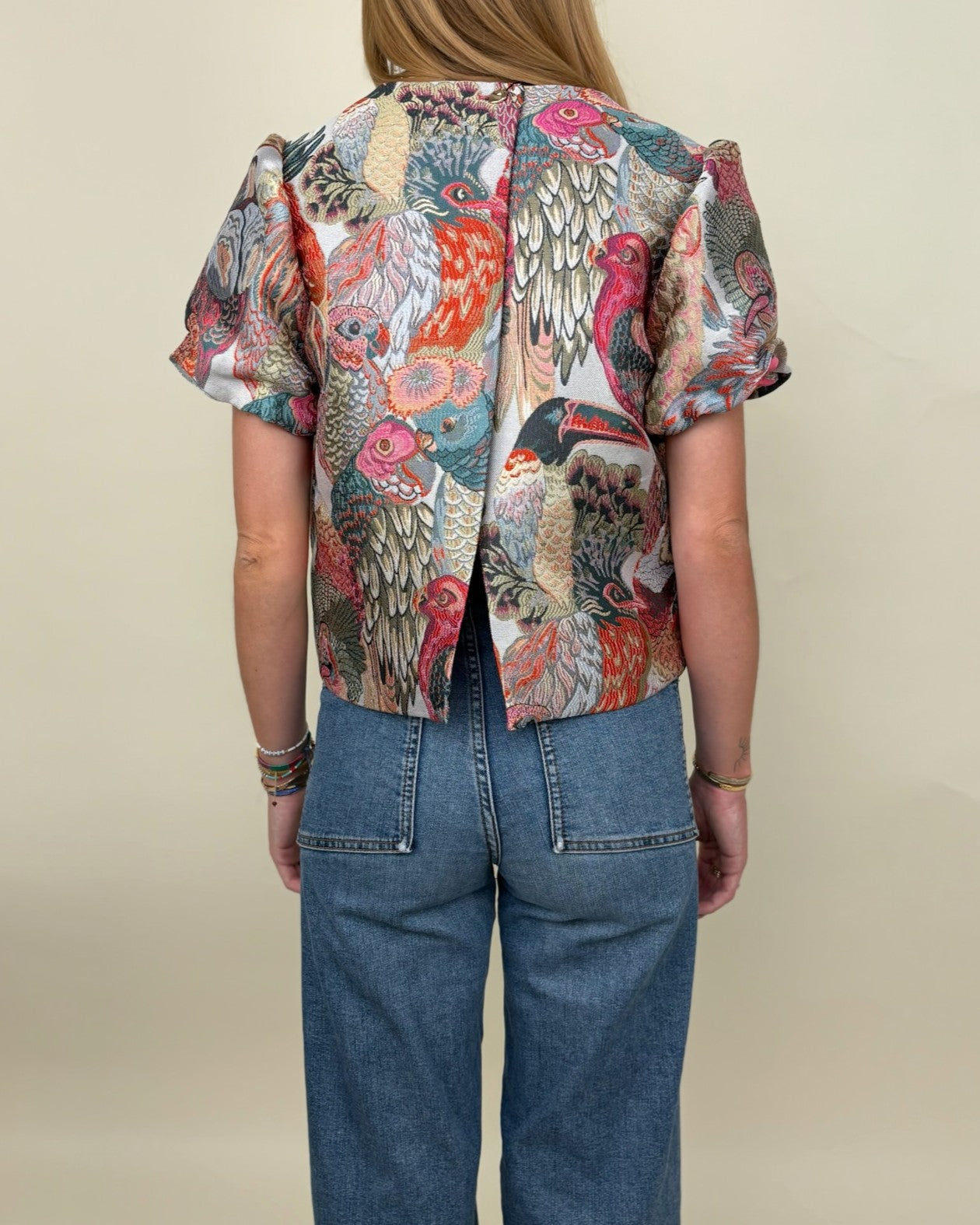 METALLIC JACQUARD PATTERN TOP