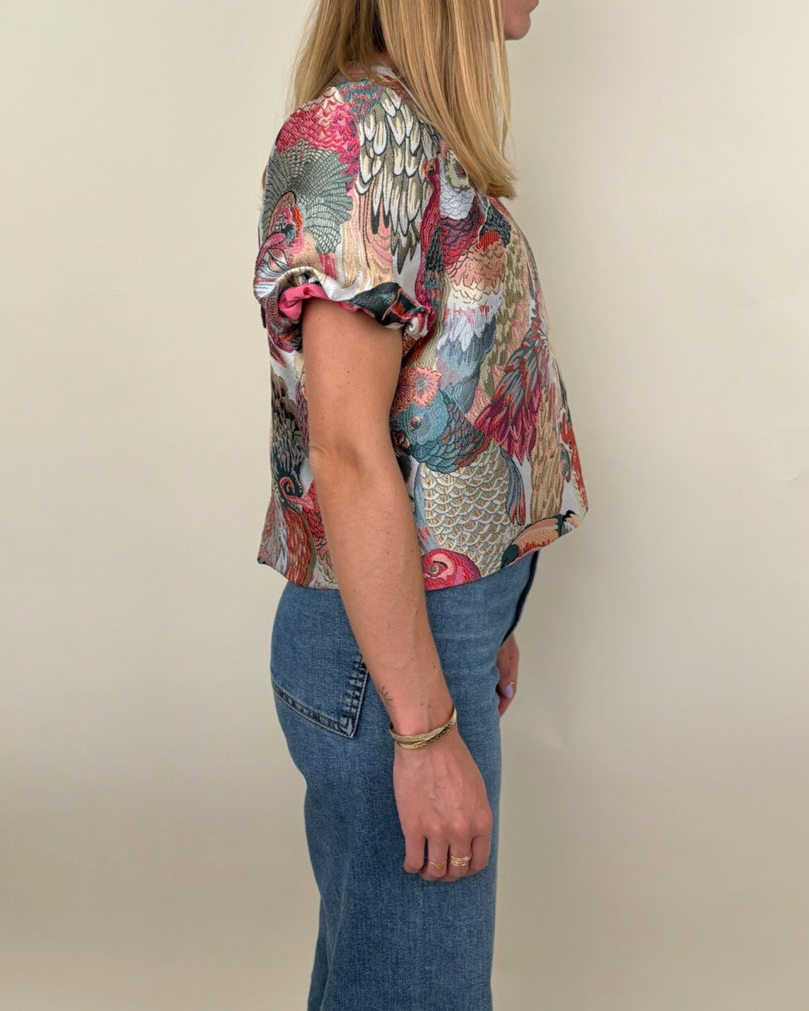 METALLIC JACQUARD PATTERN TOP