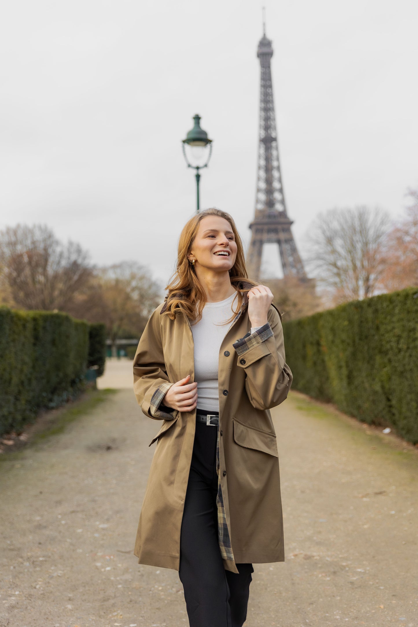 PARKA À CARREAUX AVEC CAPUCHE