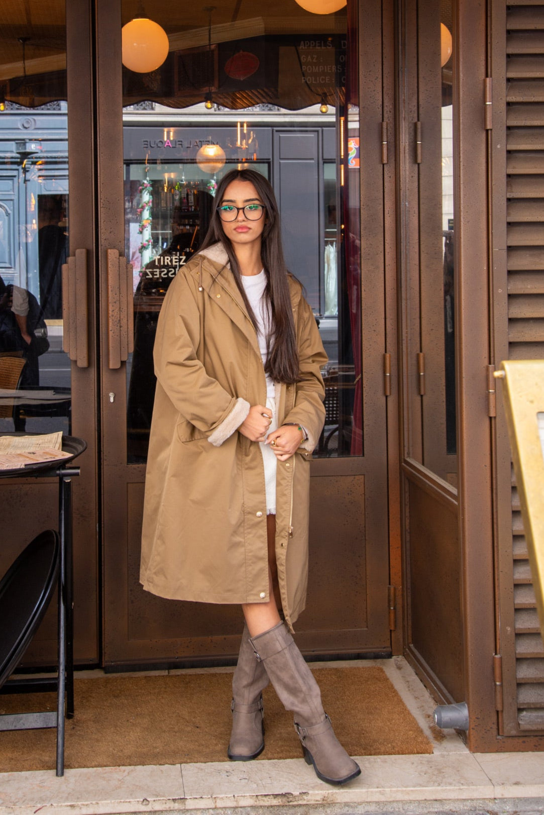 PARKA WITH FAUX FUR HOOD