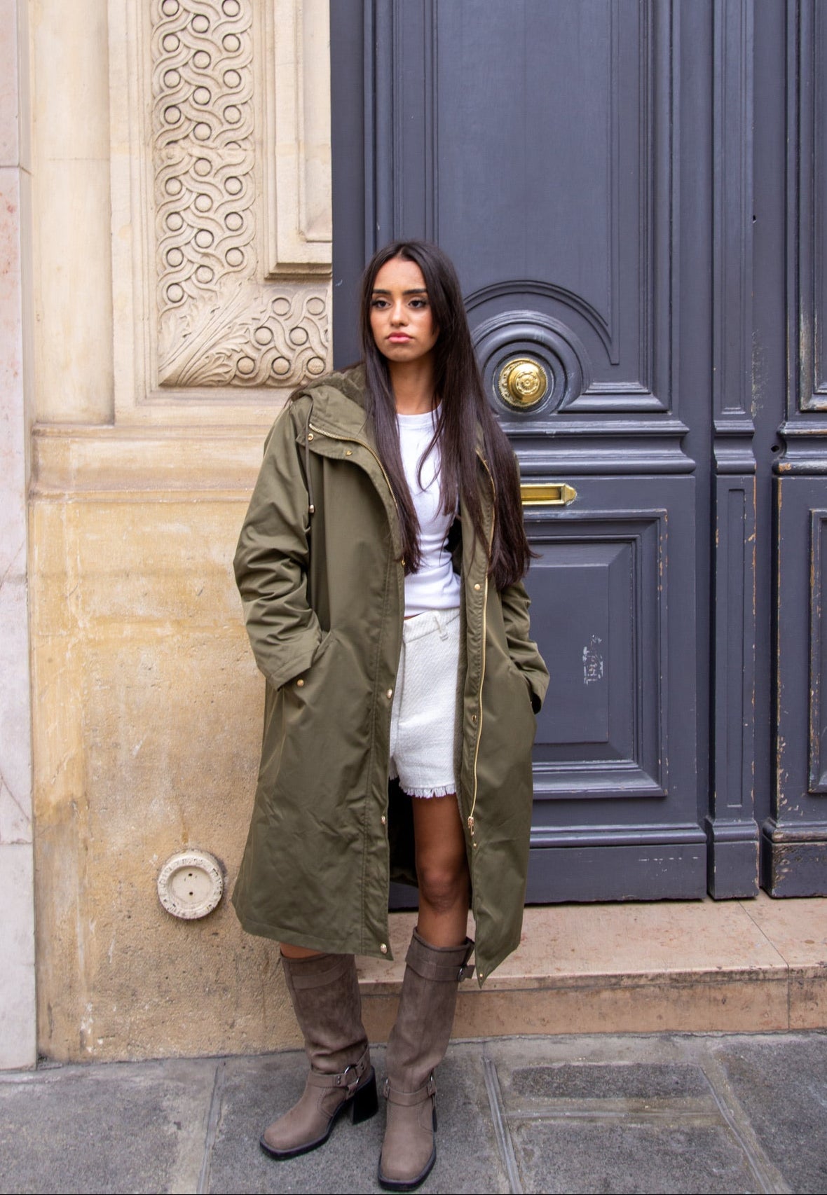 PARKA WITH FAUX FUR HOOD