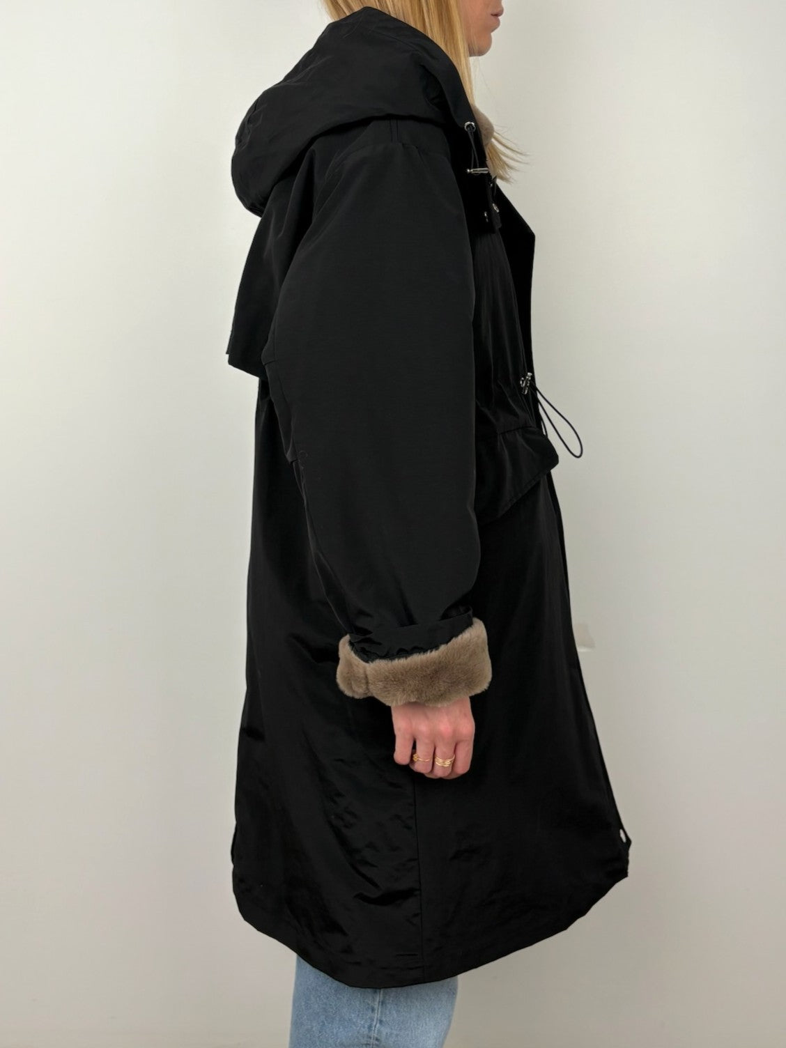 PARKA WITH FAUX FUR HOOD