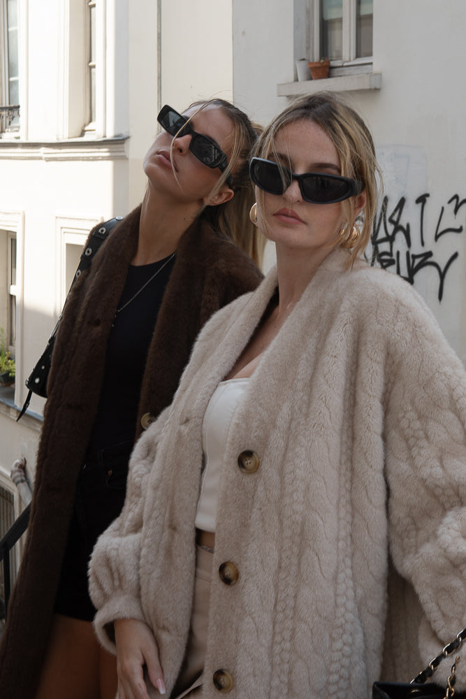 LONG FAUX FUR CARDIGAN
