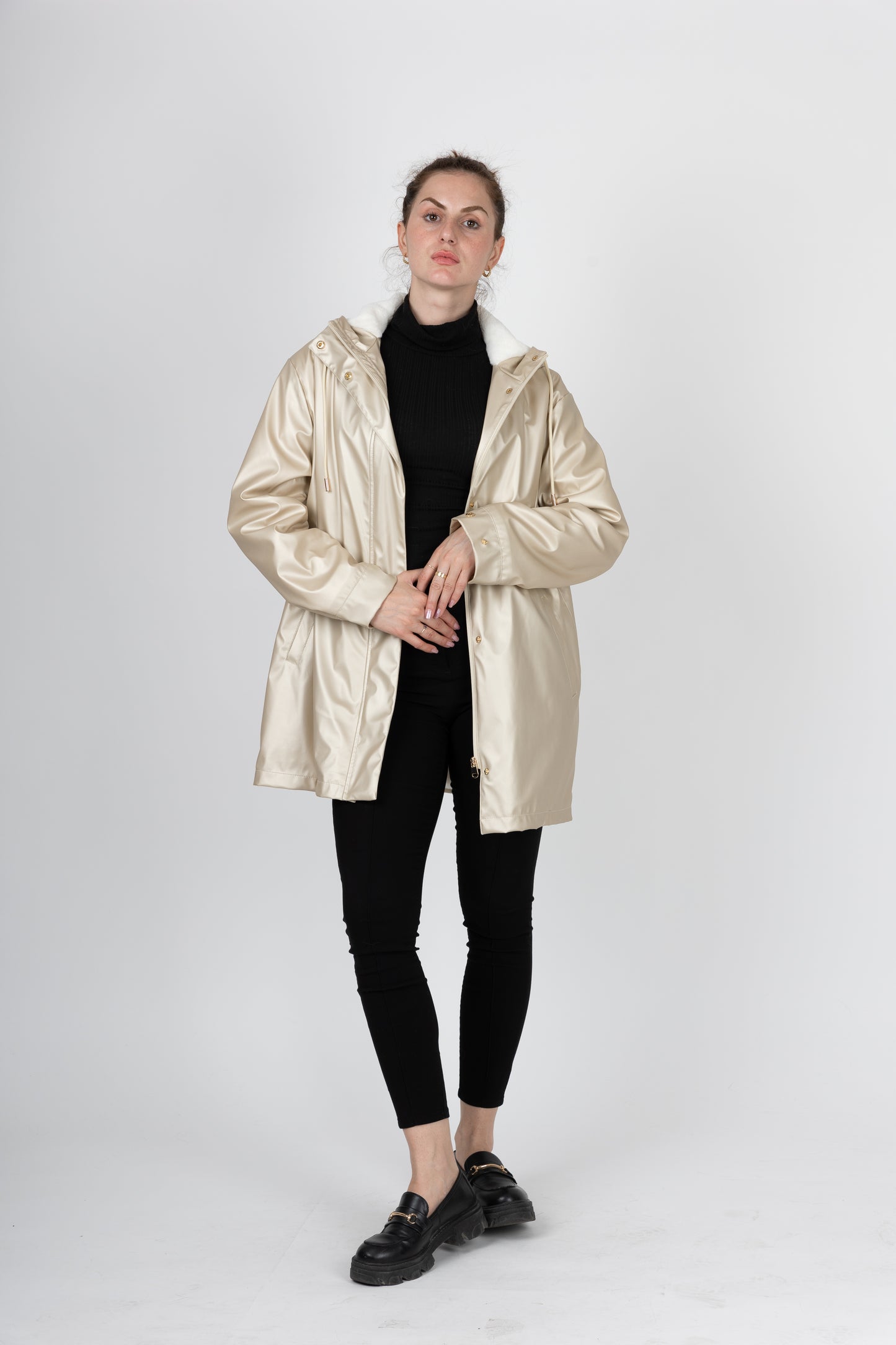 WATERPROOF PARKA WITH FAUX FUR HOOD