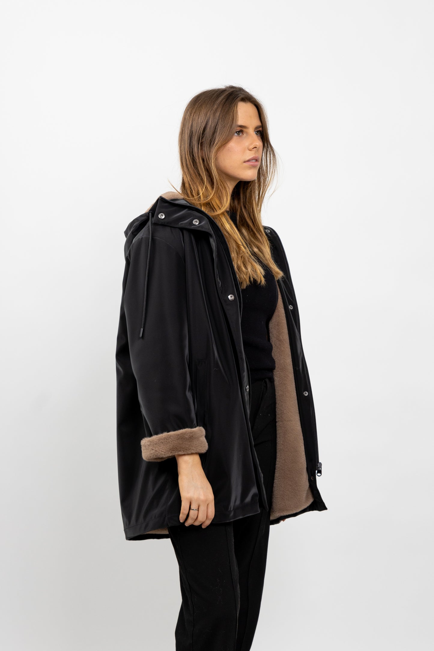 WATERPROOF PARKA WITH FAUX FUR HOOD
