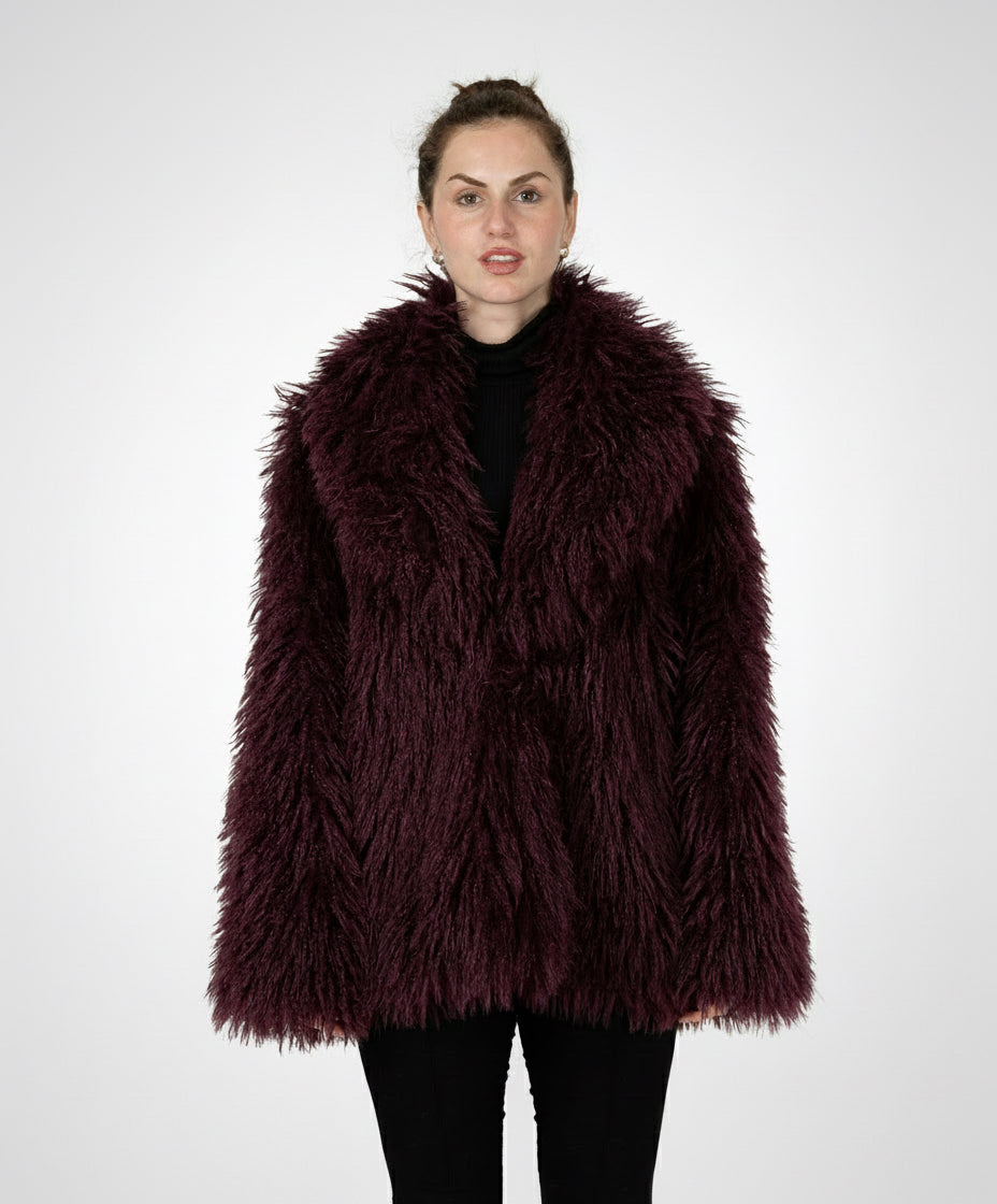 MANTEAU FLUFFY EN FAUSSE FOURRURE