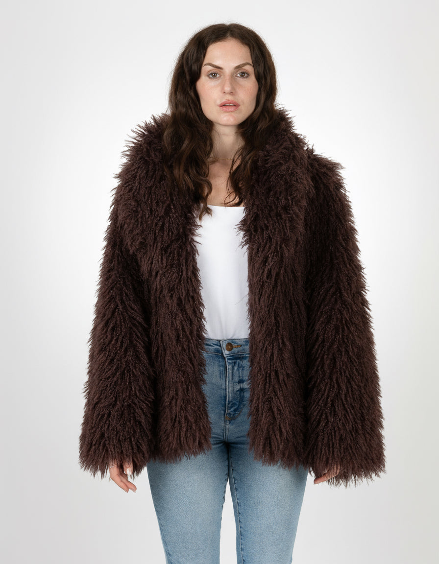 MANTEAU FLUFFY EN FAUSSE FOURRURE