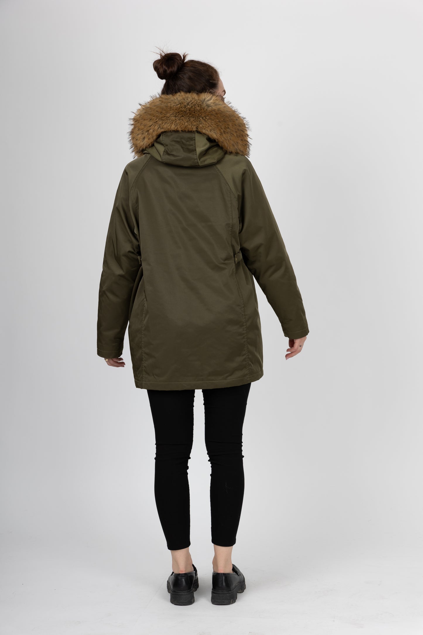 COAT WITH FAUX FUR INTERIOR AND COLLAR