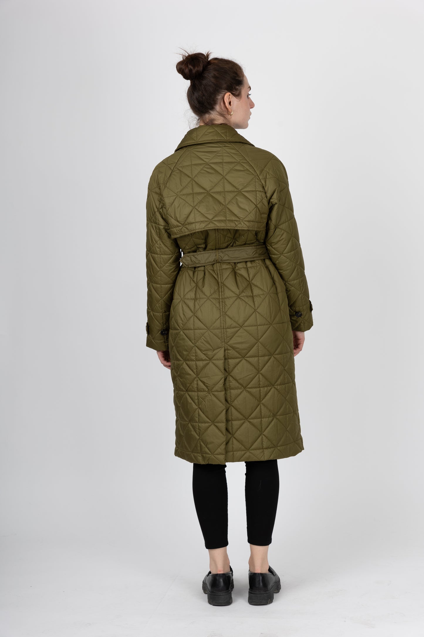 TRENCH-STYLE QUILTED DOWN JACKET