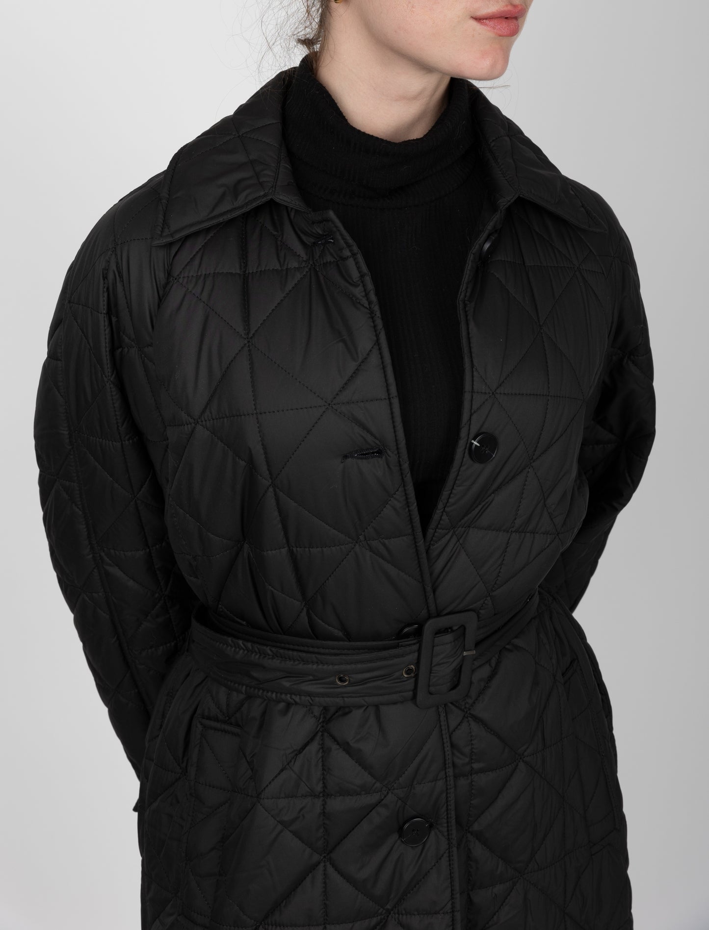 TRENCH-STYLE QUILTED DOWN JACKET