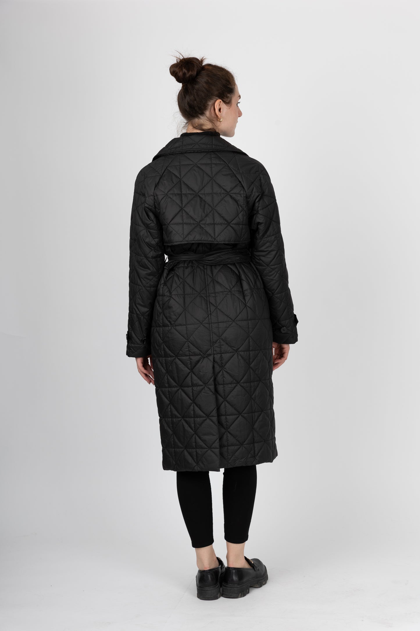 TRENCH-STYLE QUILTED DOWN JACKET