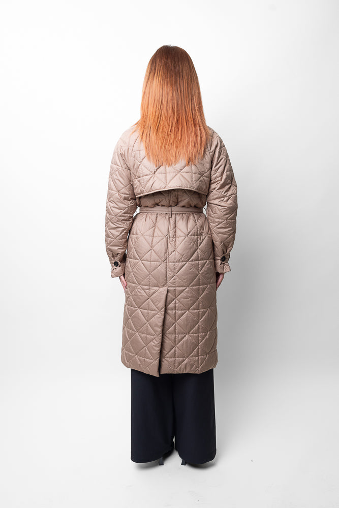 TRENCH-STYLE QUILTED DOWN JACKET