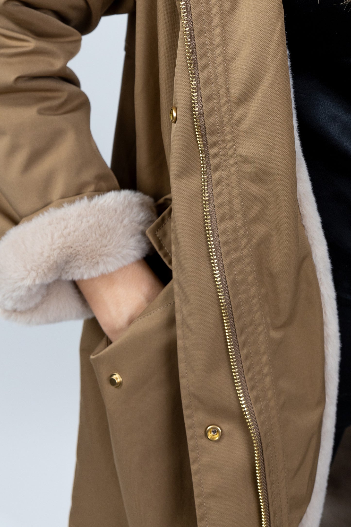 PARKA WITH FAUX FUR HOOD
