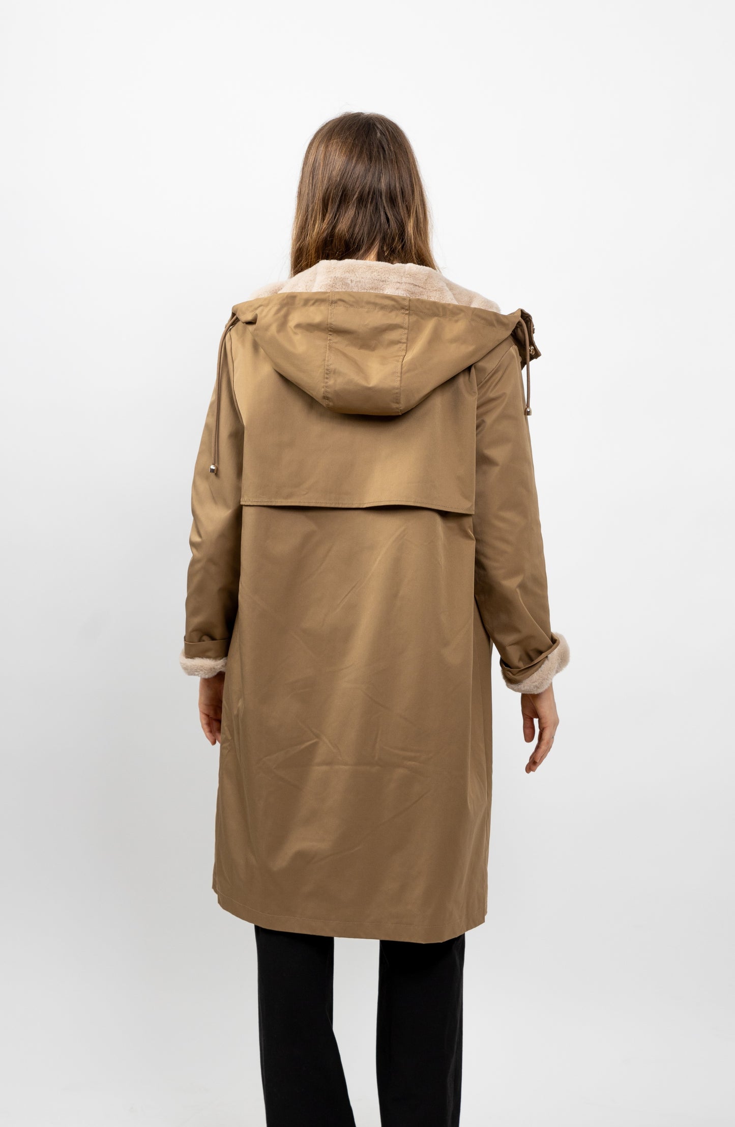 PARKA WITH FAUX FUR HOOD