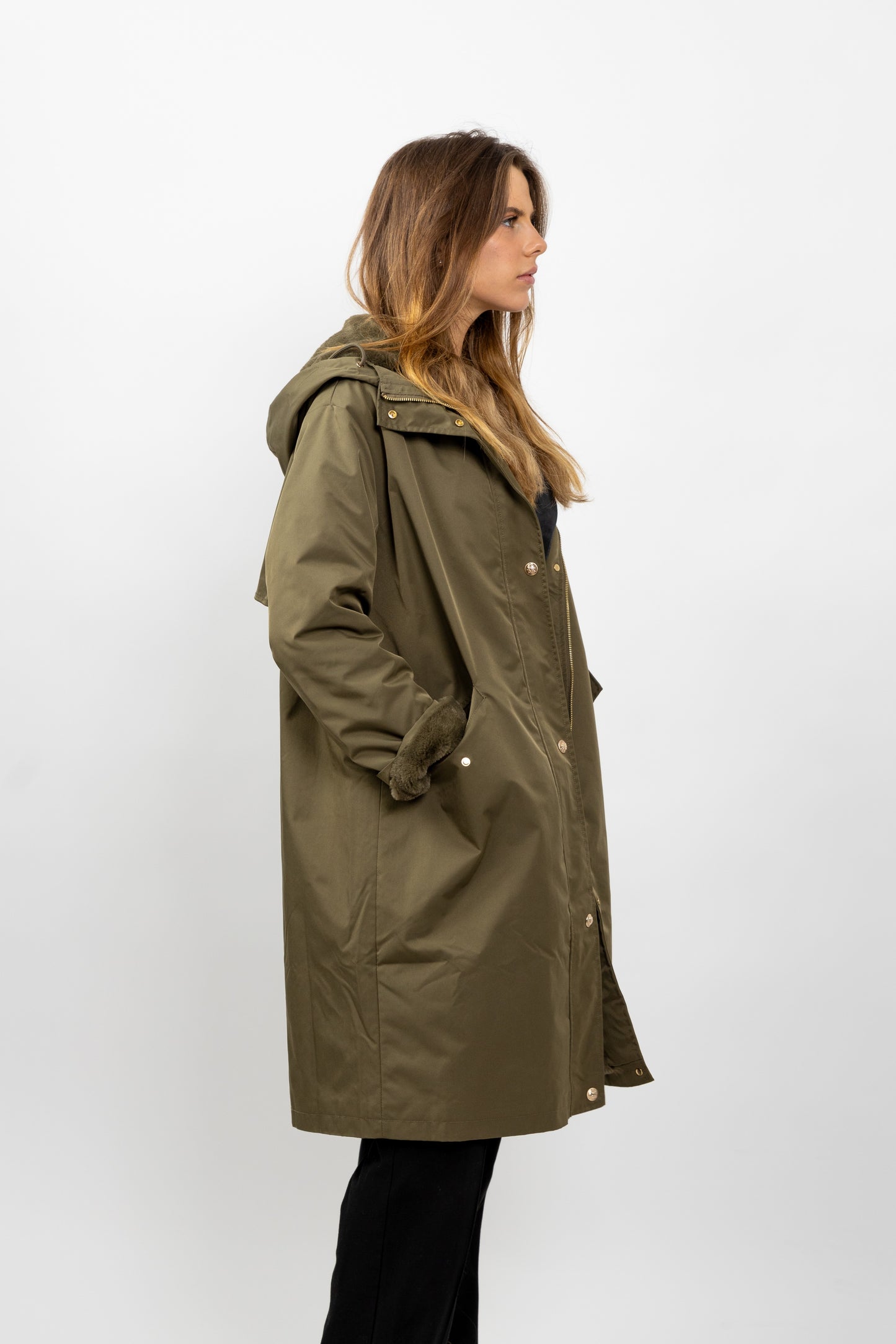 PARKA WITH FAUX FUR HOOD