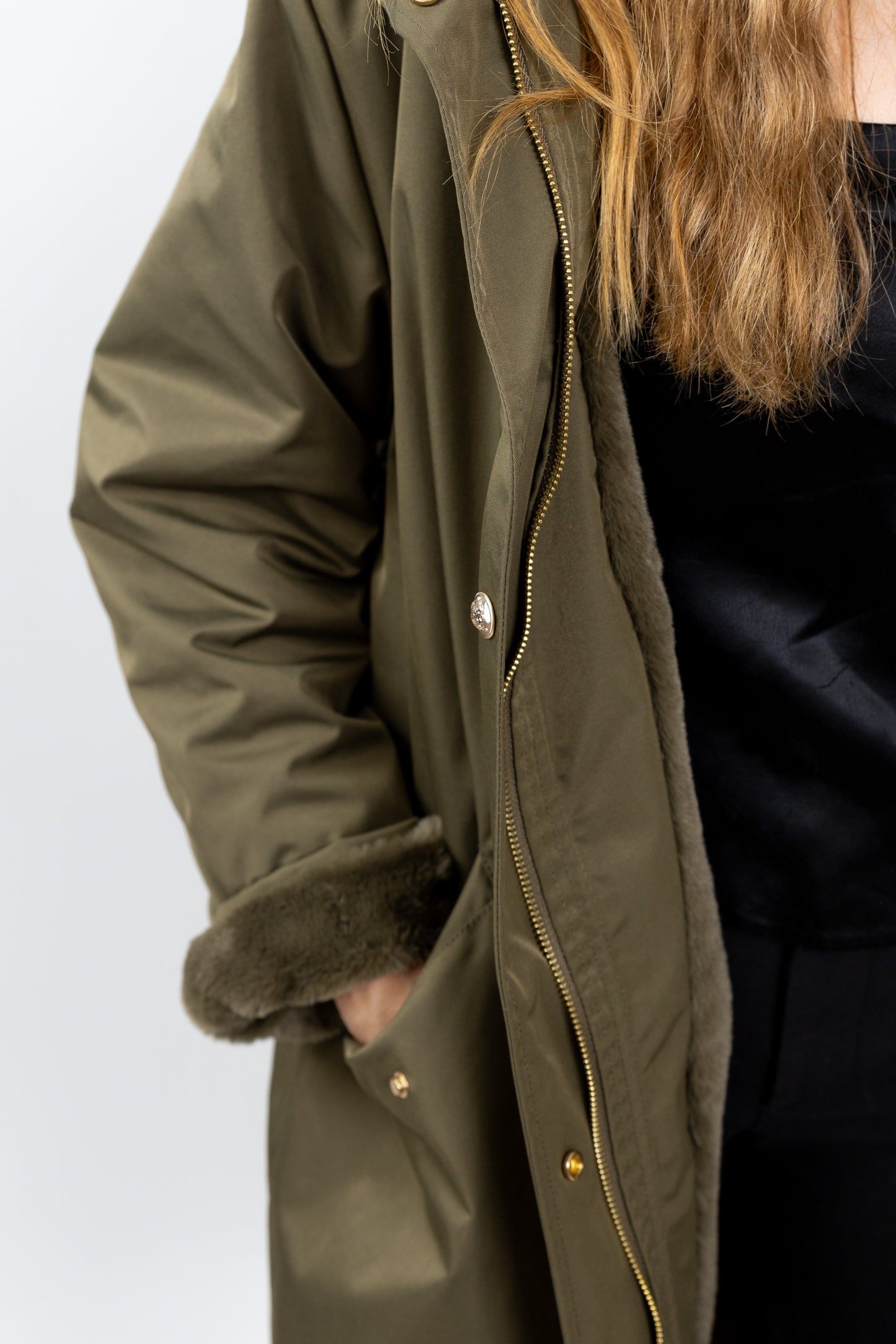 PARKA WITH FAUX FUR HOOD