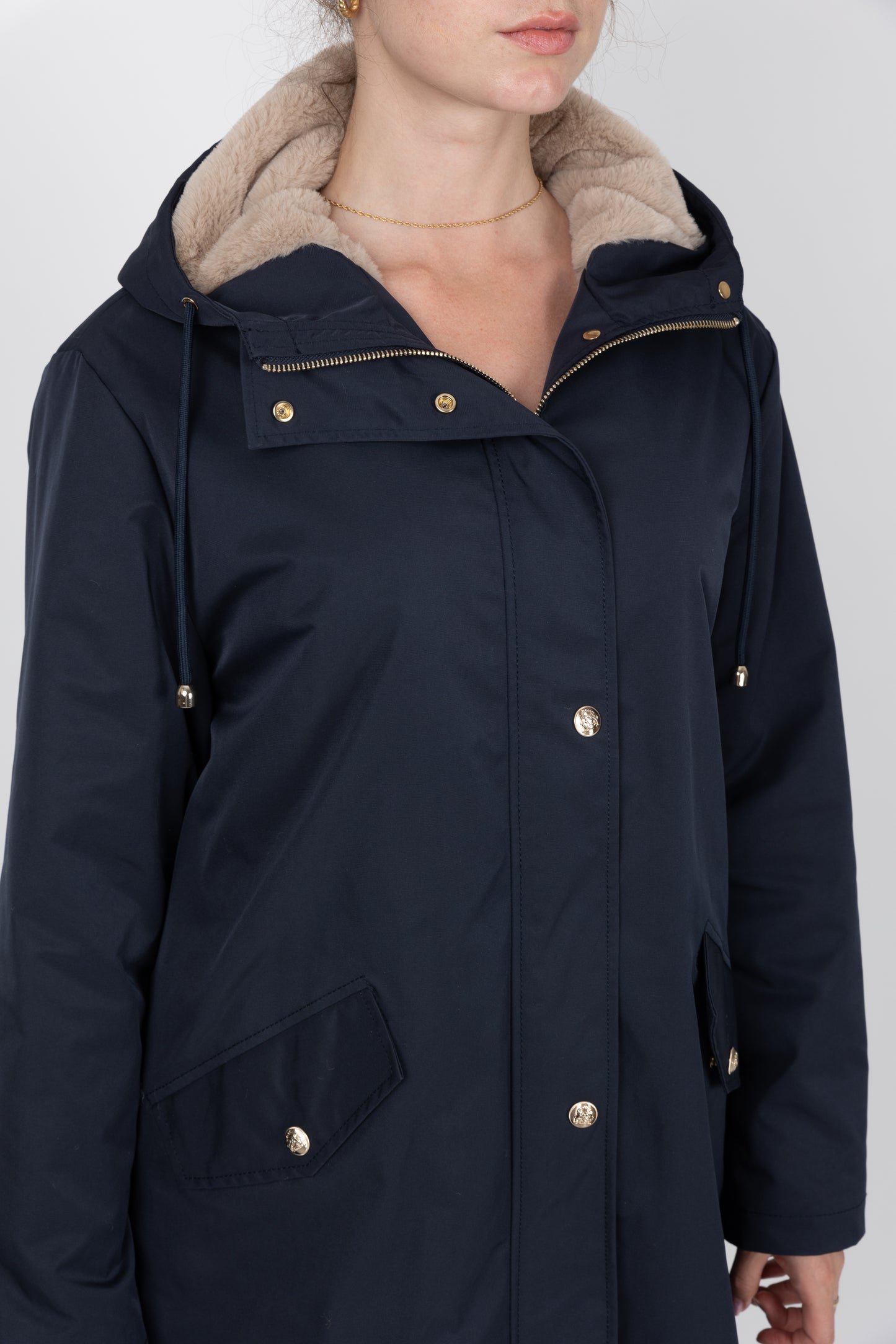 PARKA WITH FAUX FUR HOOD