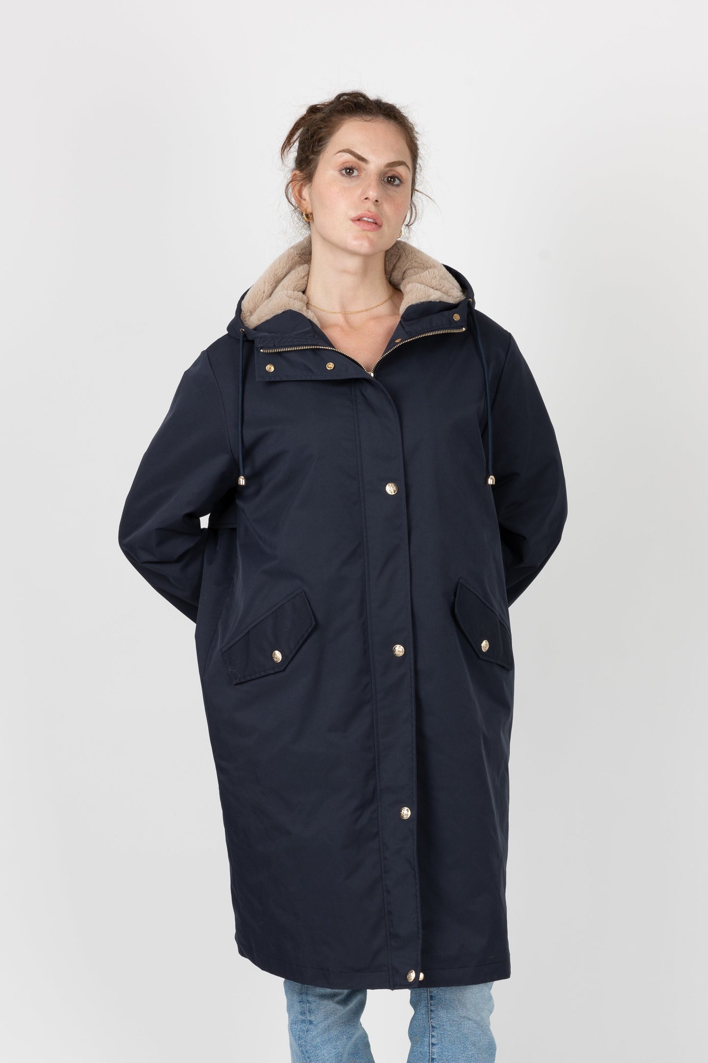 PARKA WITH FAUX FUR HOOD