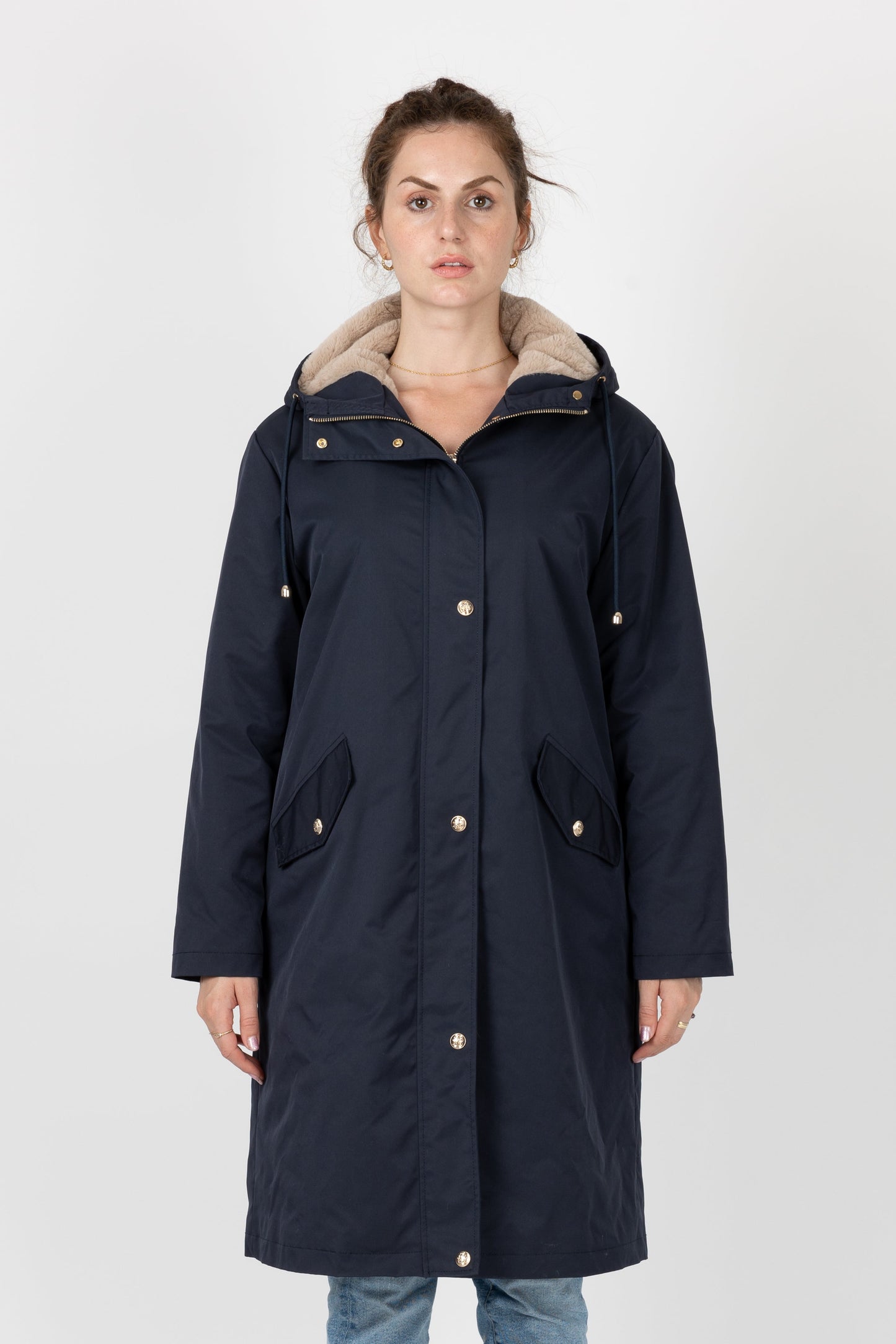 PARKA WITH FAUX FUR HOOD