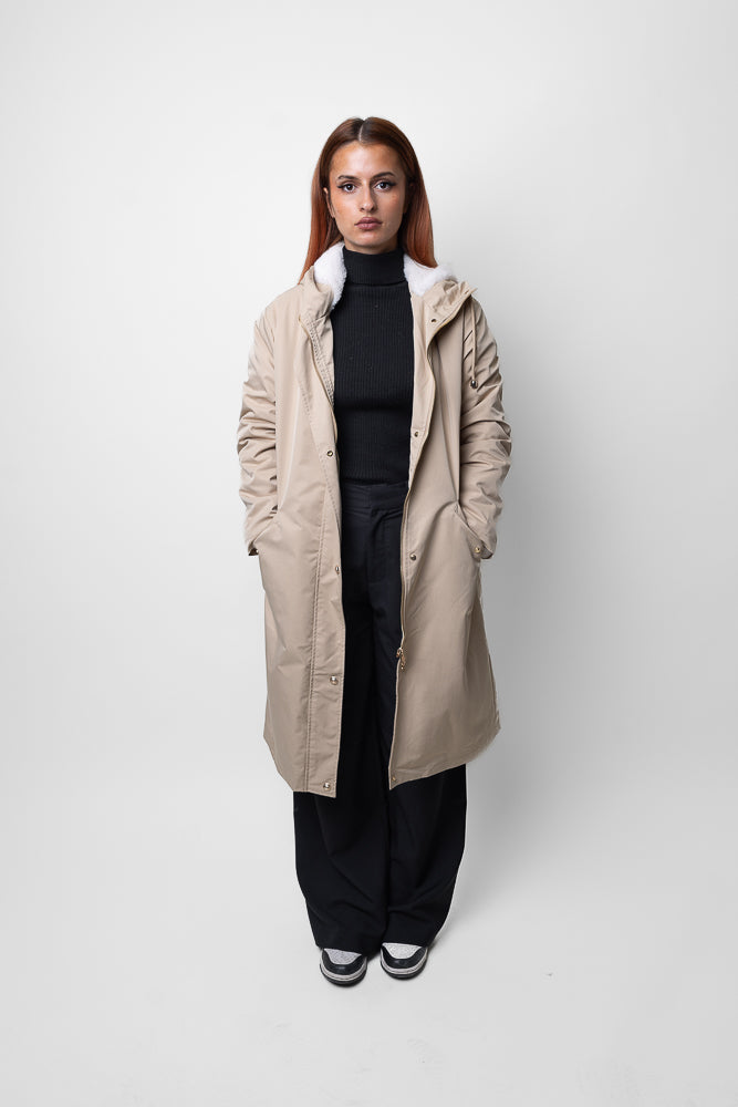 PARKA WITH FAUX FUR HOOD