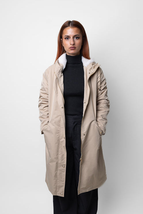 PARKA Á CAPUCHE INTÉRIEUR FAUSSE FOURRURE