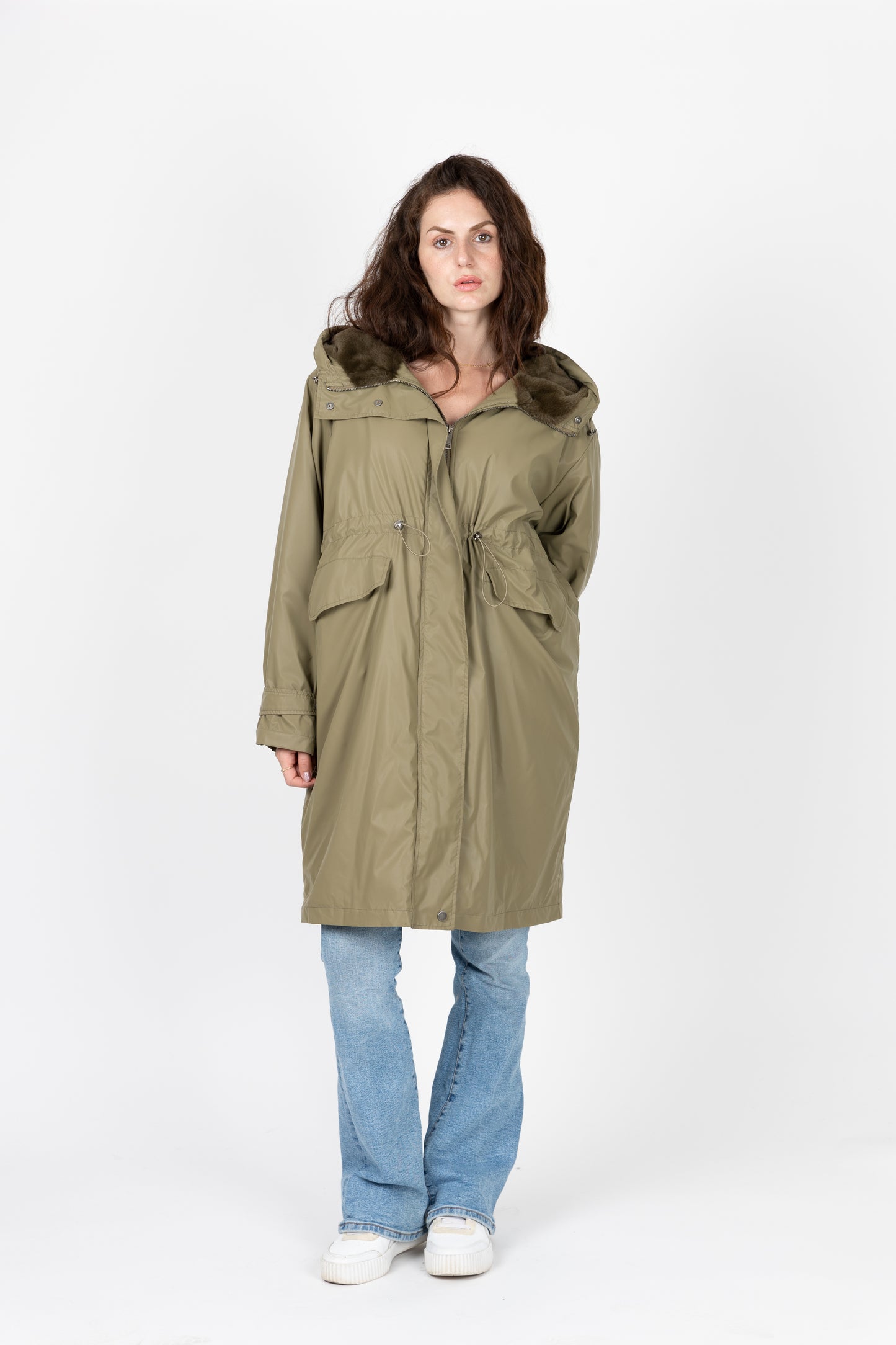 WATERPROOF PARKA WITH FAUX FUR HOOD