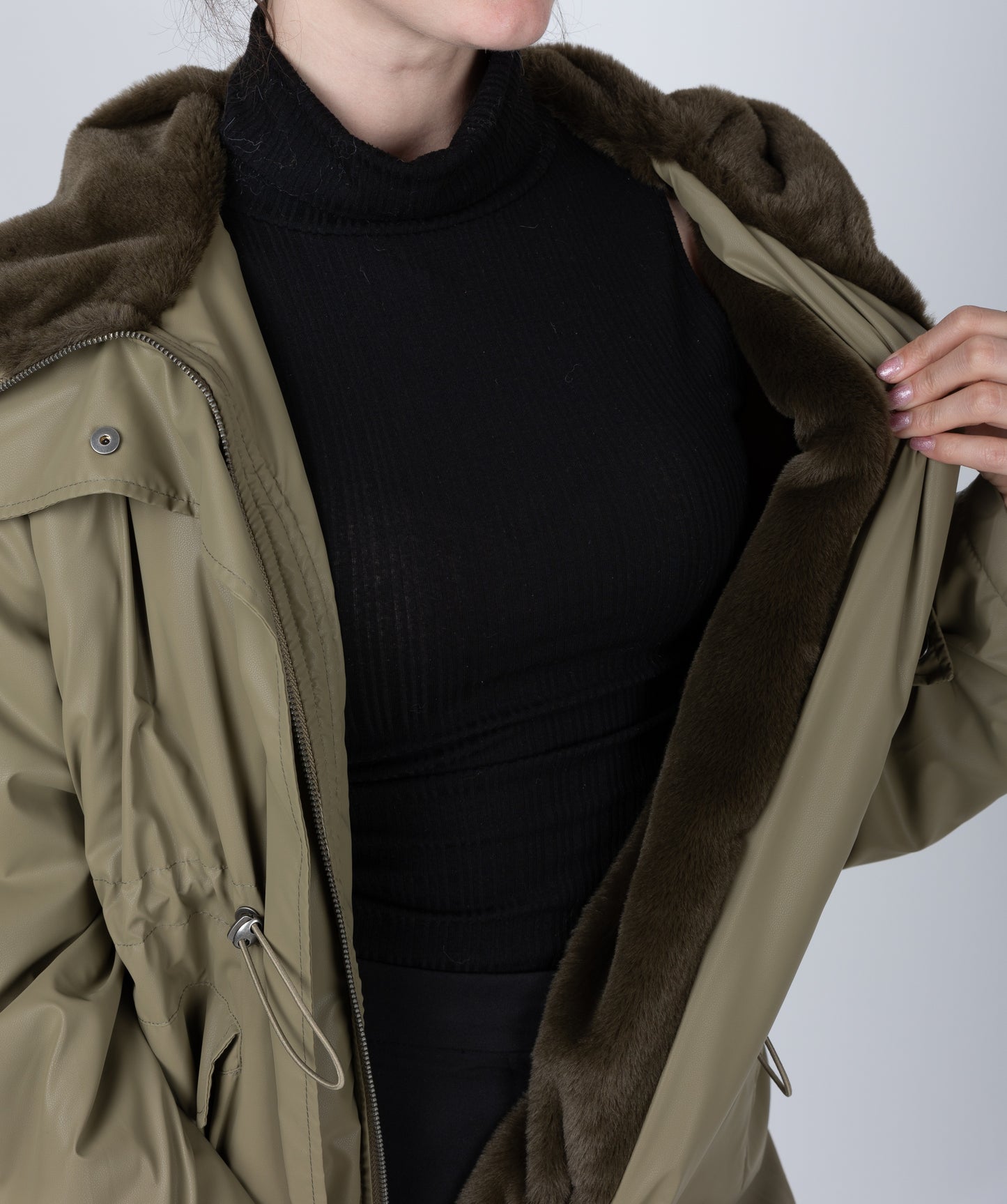 WATERPROOF PARKA WITH FAUX FUR HOOD