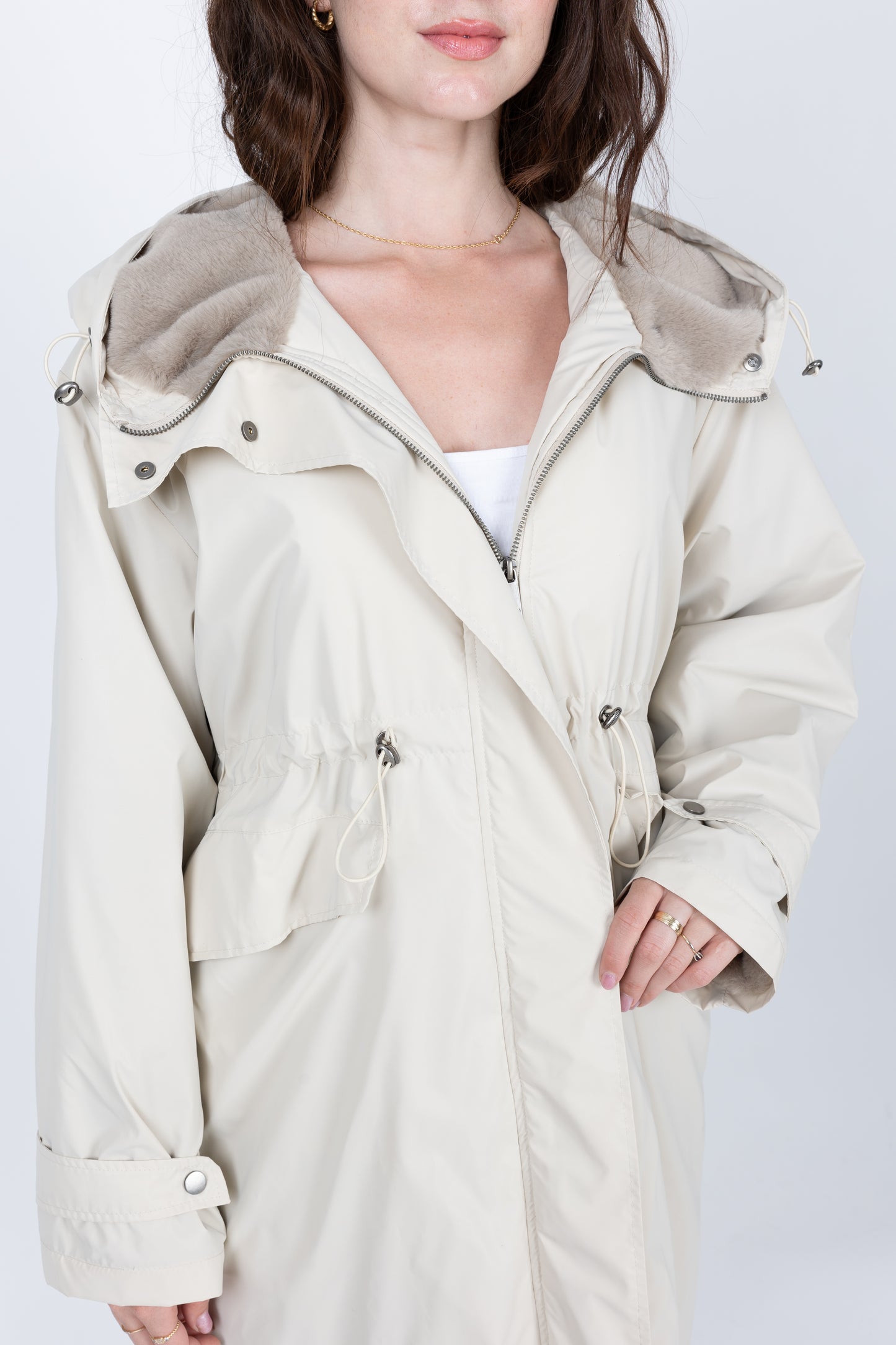 WATERPROOF PARKA WITH FAUX FUR HOOD