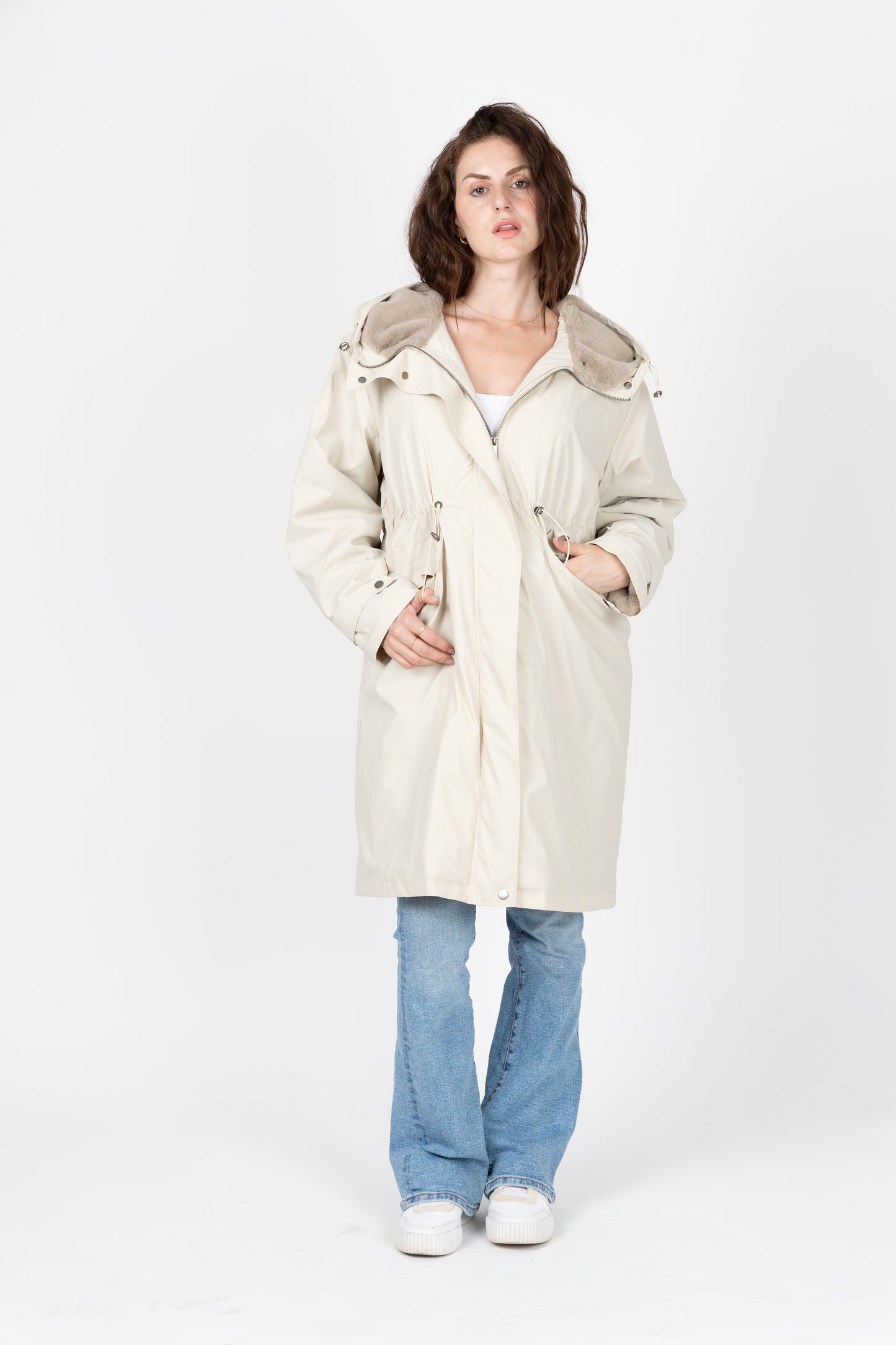 WATERPROOF PARKA WITH FAUX FUR HOOD