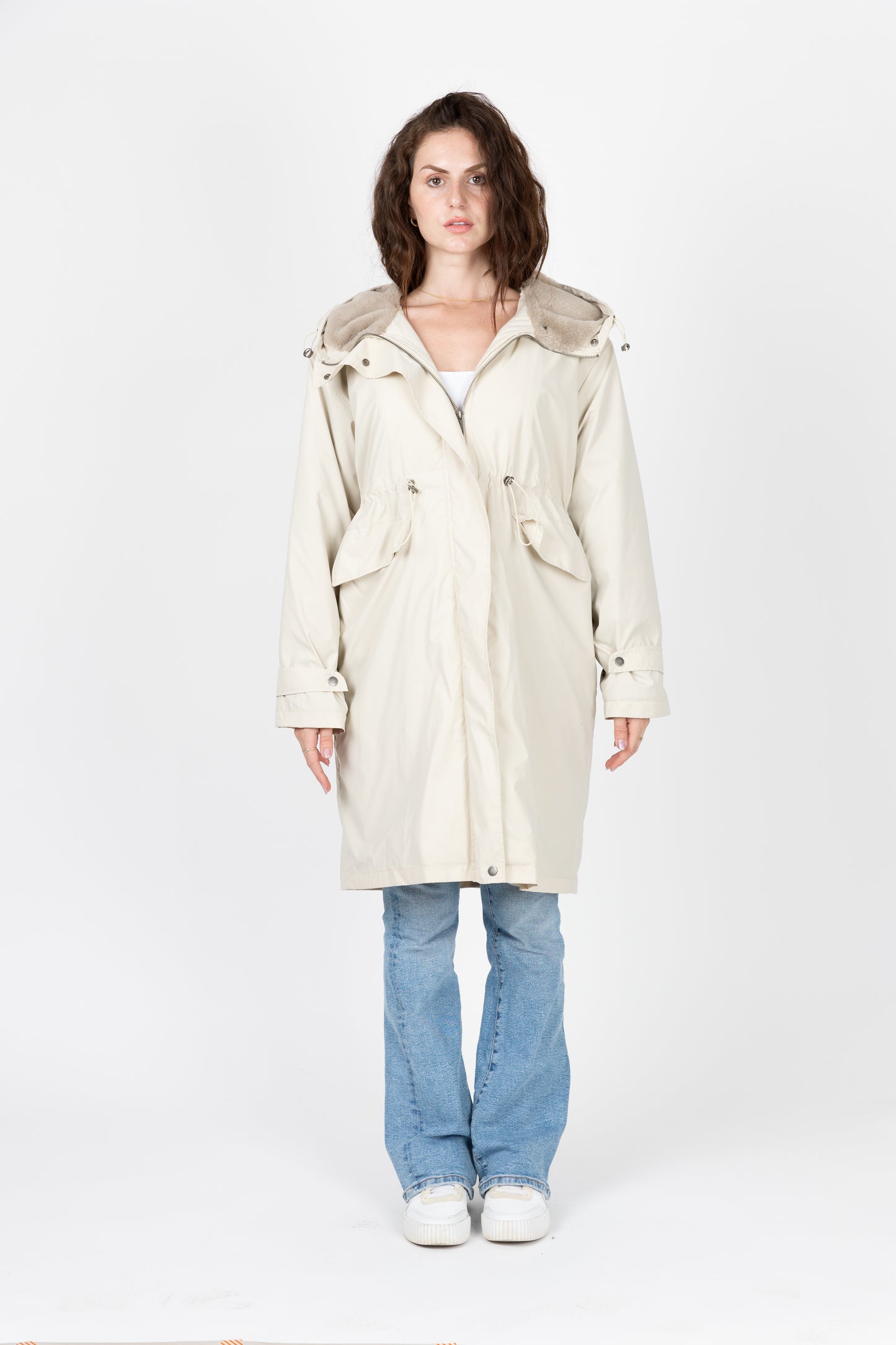 WATERPROOF PARKA WITH FAUX FUR HOOD