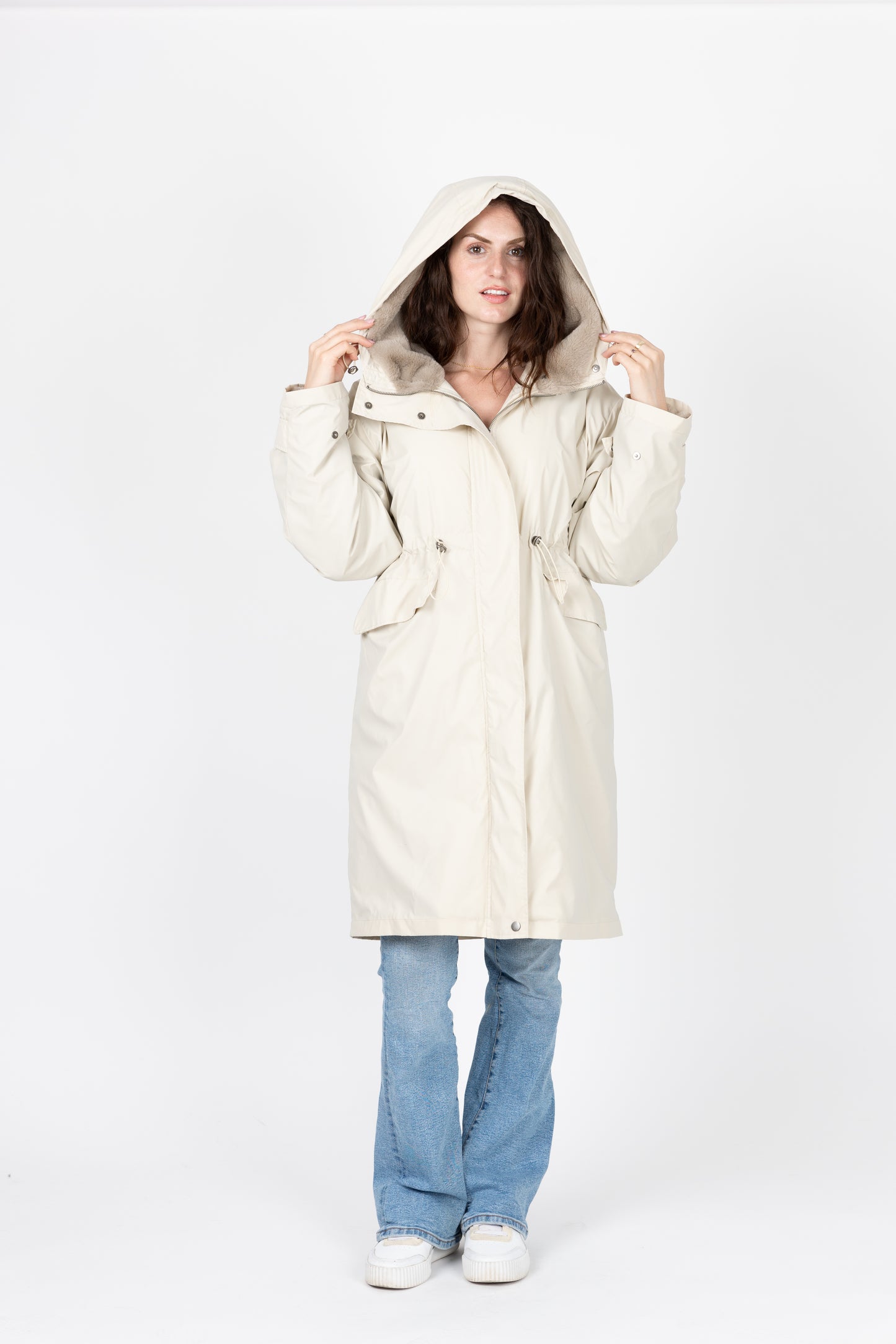 WATERPROOF PARKA WITH FAUX FUR HOOD