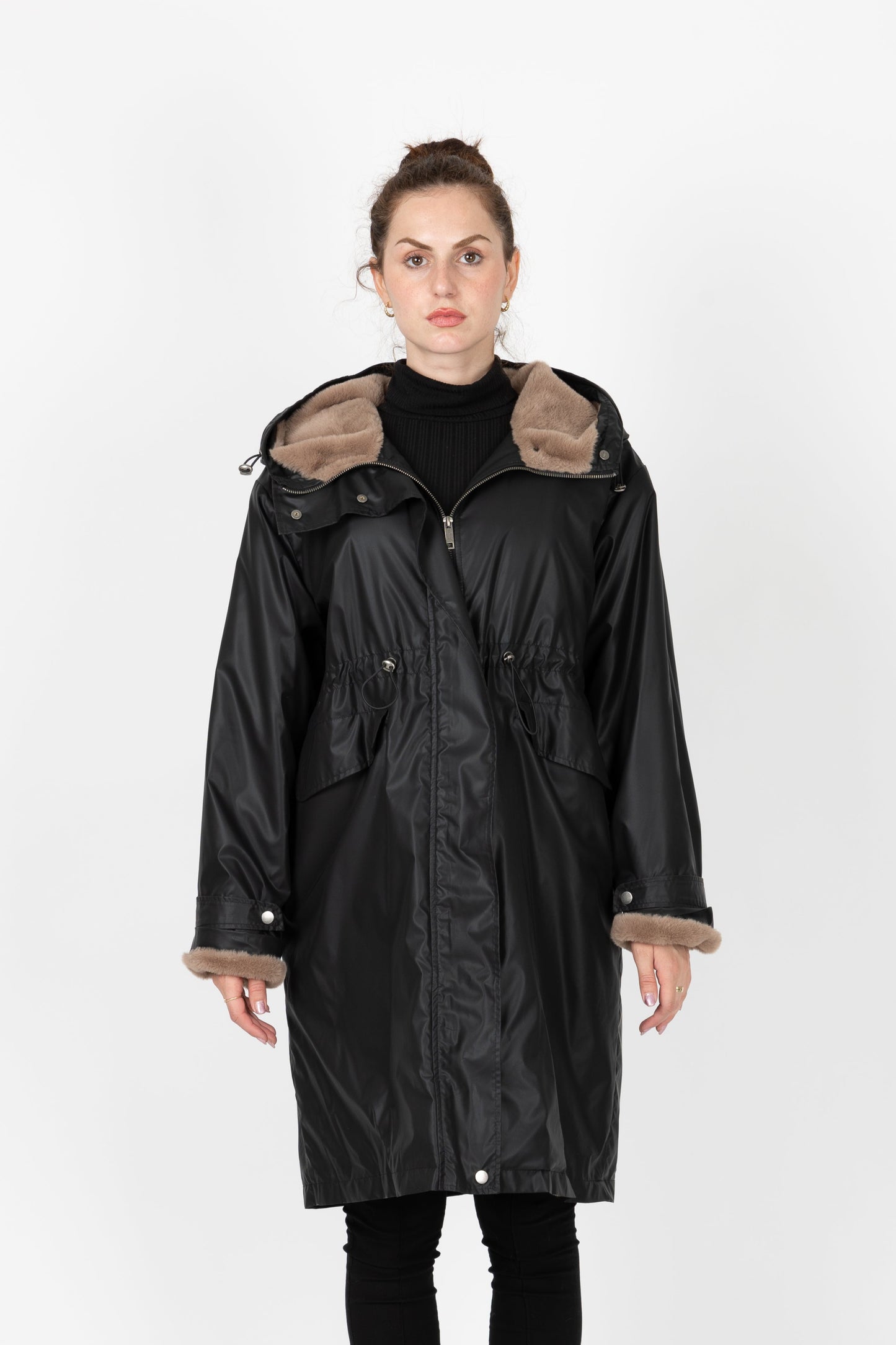 WATERPROOF PARKA WITH FAUX FUR HOOD