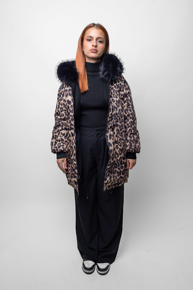 Parka larga reversible
