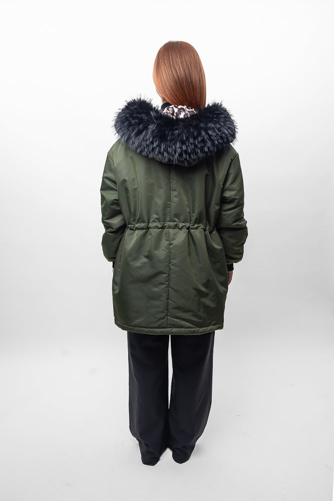Parka larga reversible
