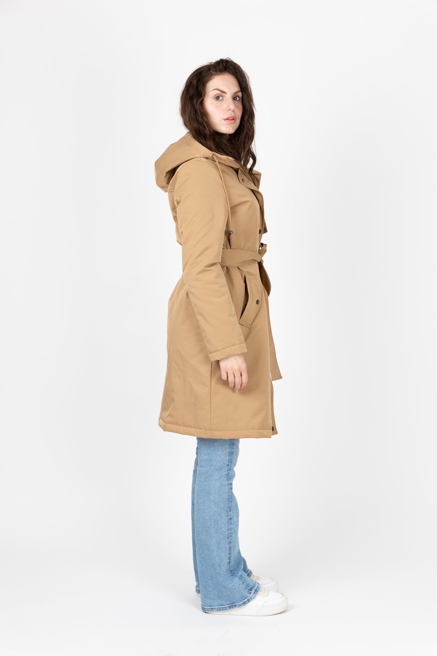 Hooded Trench Coat Style Parka