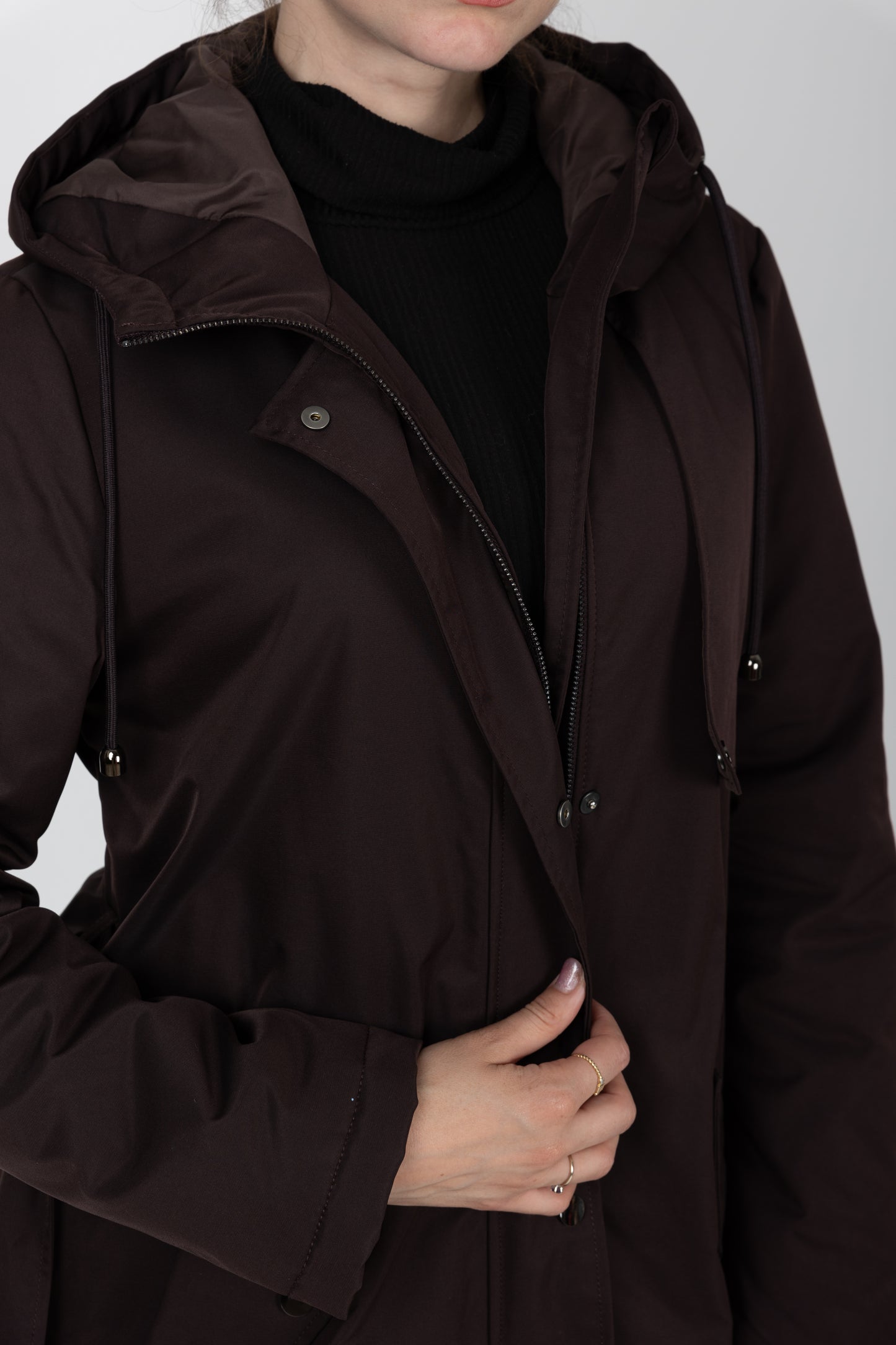 Hooded Trench Coat Style Parka
