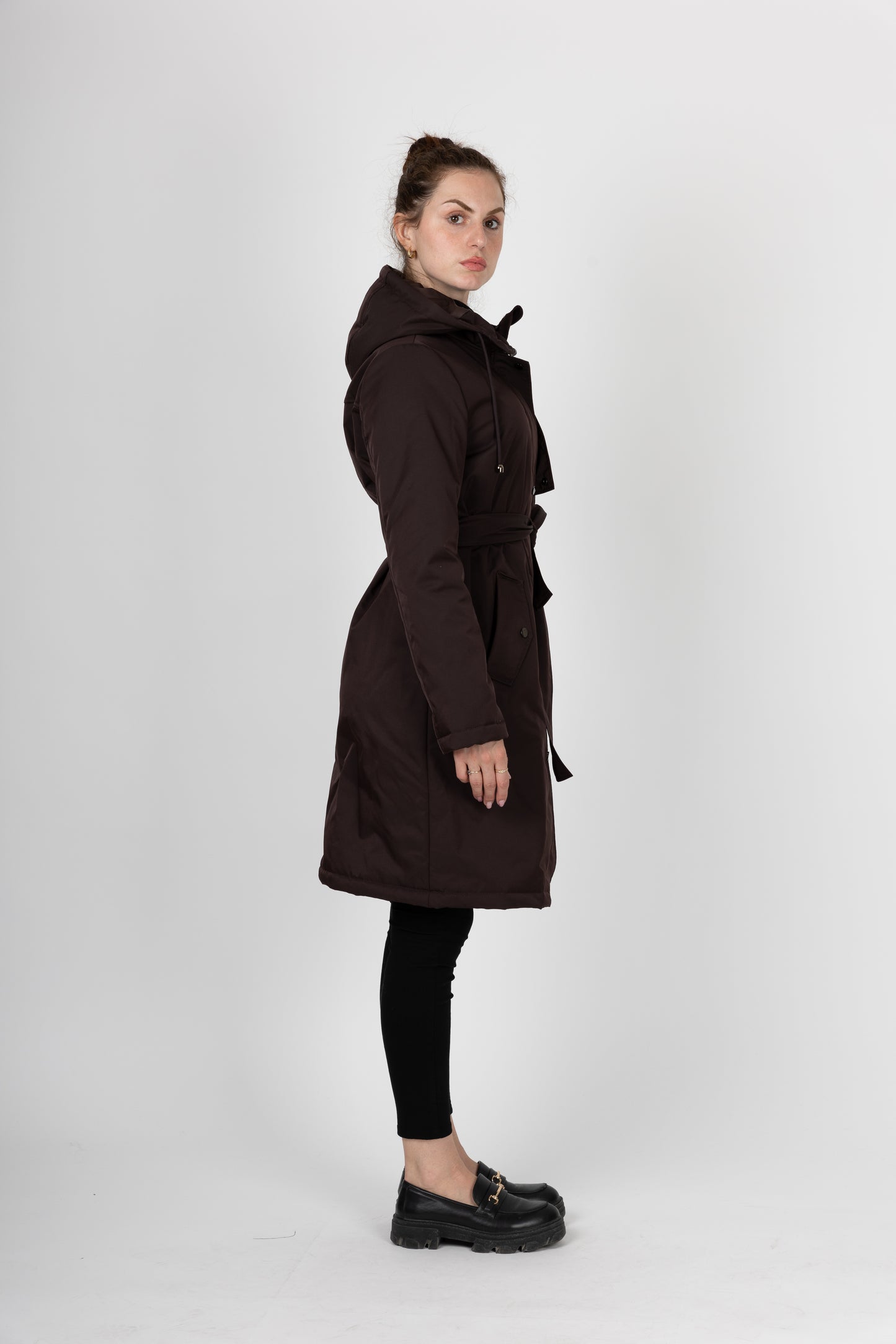 Hooded Trench Coat Style Parka