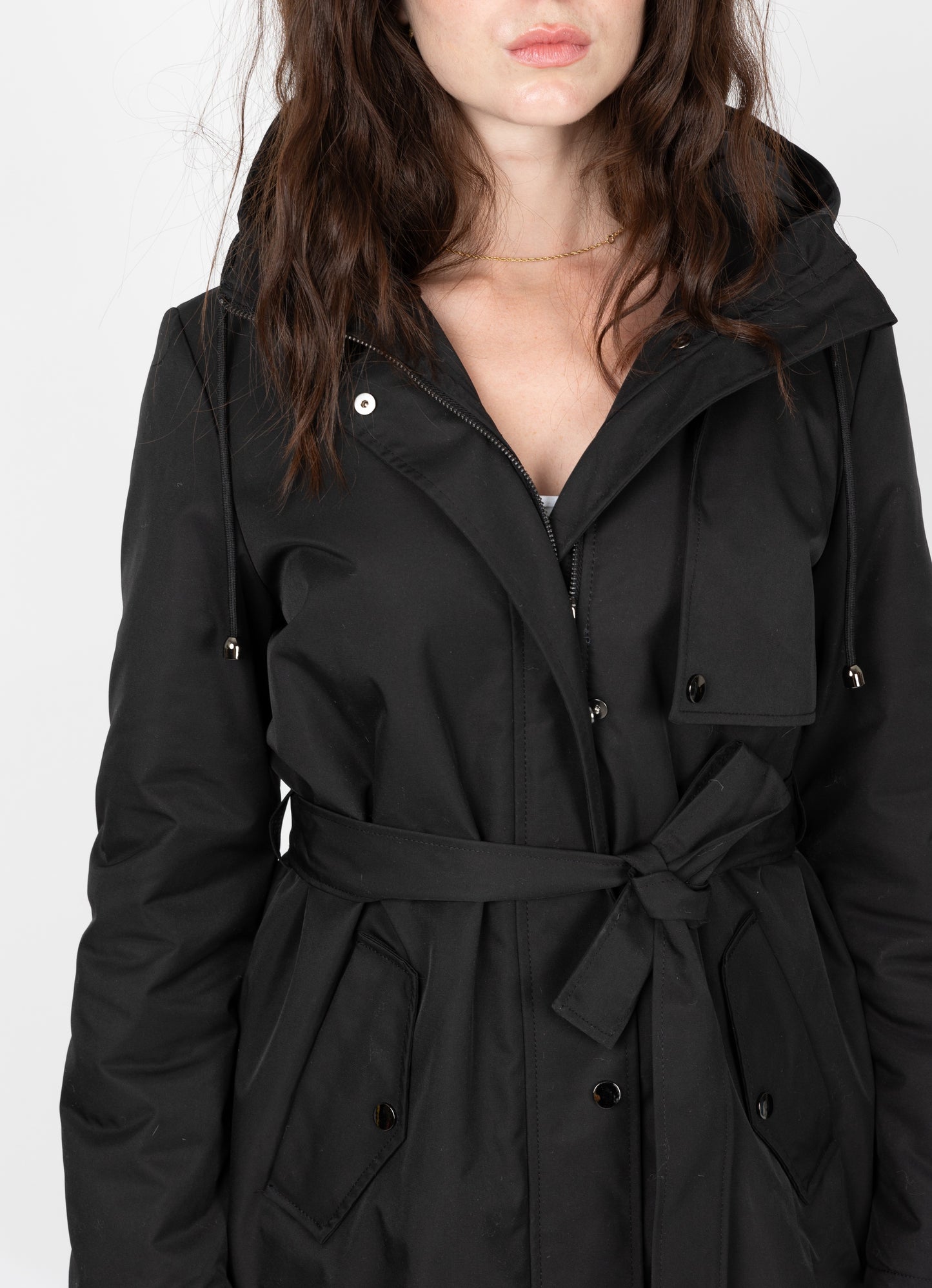 Hooded Trench Coat Style Parka