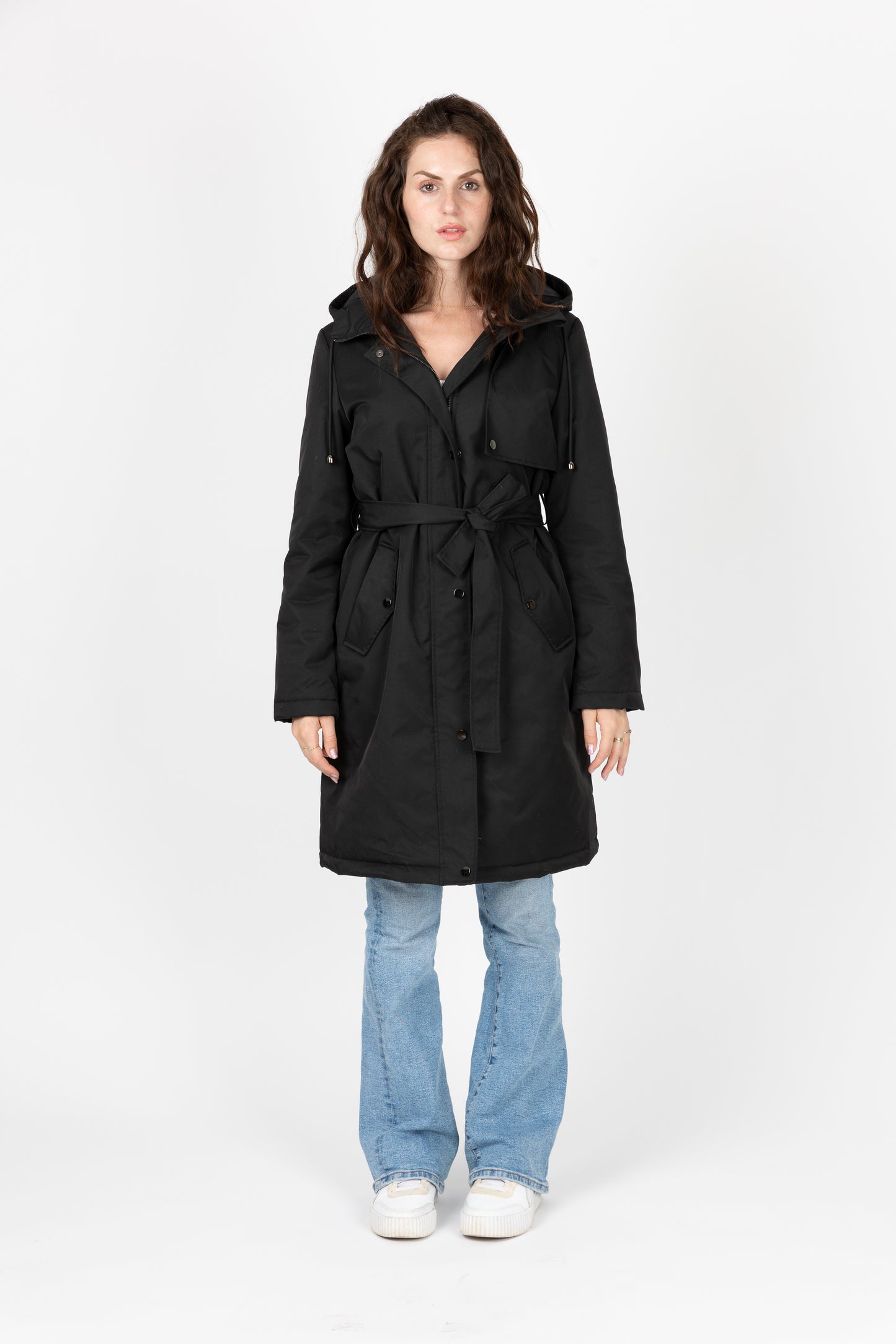 Hooded Trench Coat Style Parka