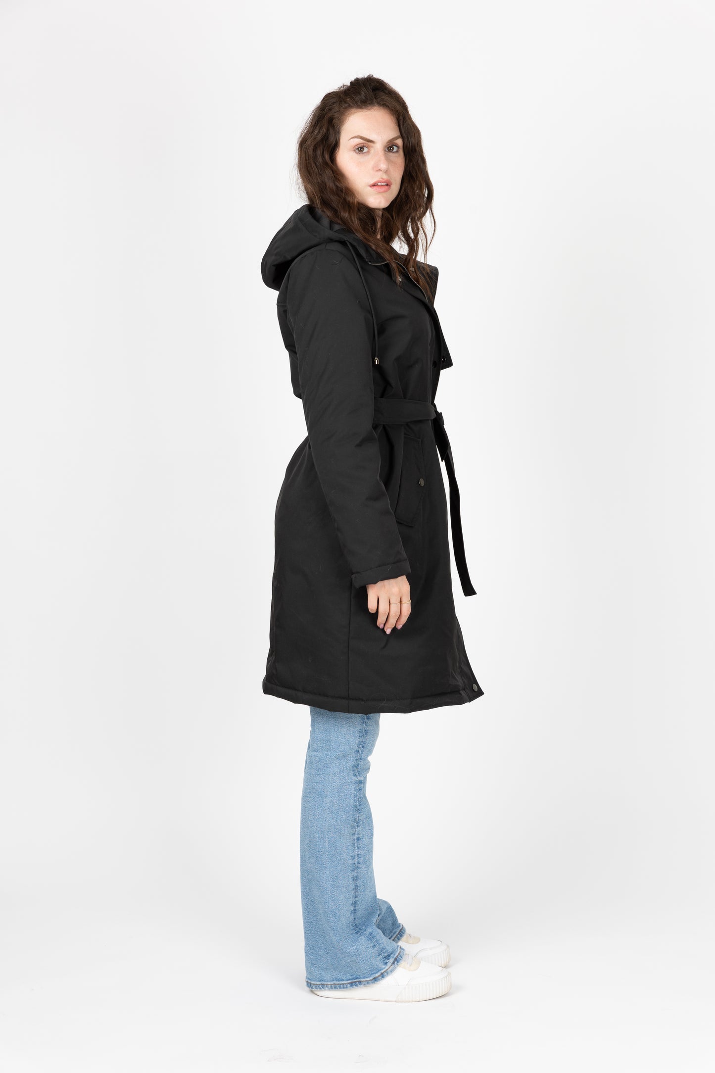 Hooded Trench Coat Style Parka
