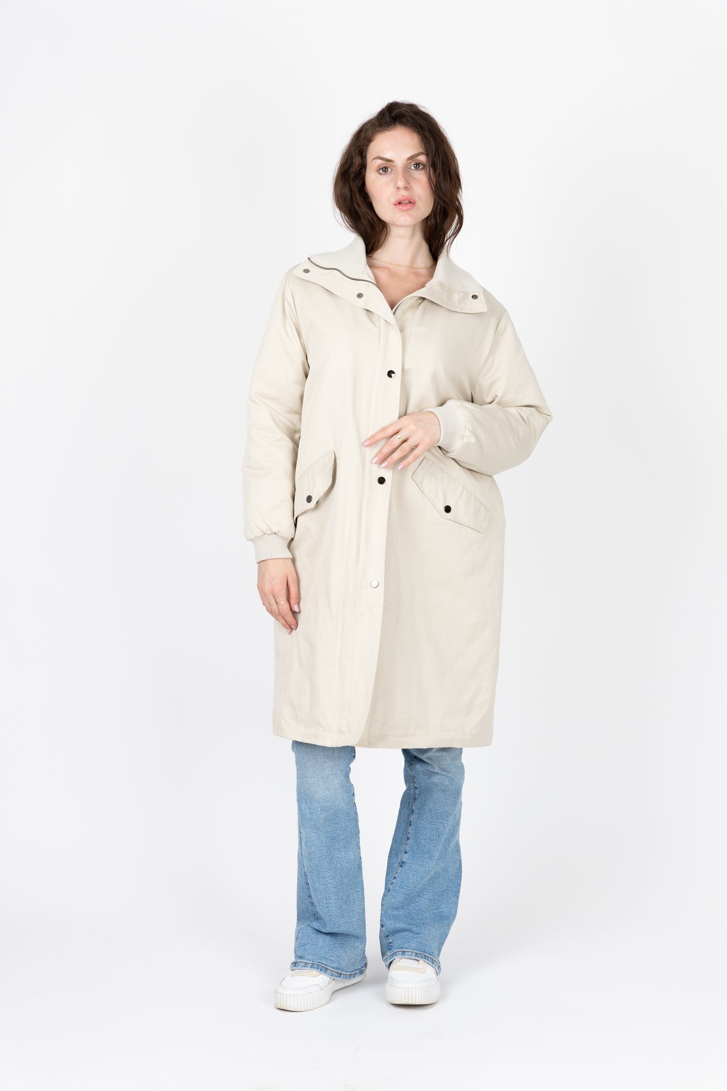 PARKA IMPERMÉABLE EN COTON MÉLANGÉ