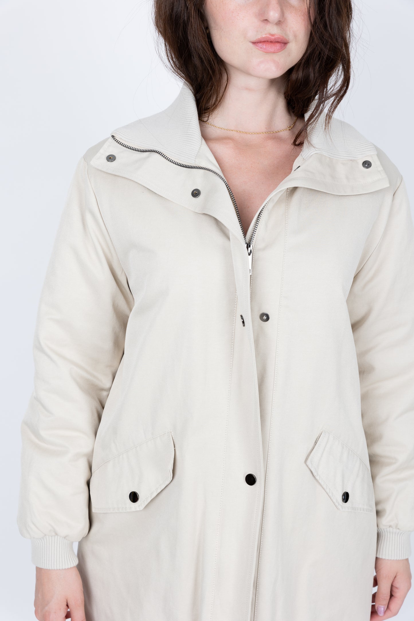 PARKA IMPERMÉABLE EN COTON MÉLANGÉ