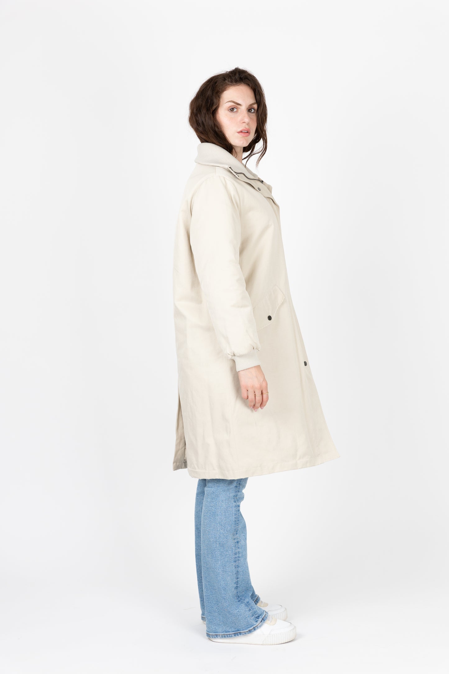 PARKA IMPERMÉABLE EN COTON MÉLANGÉ